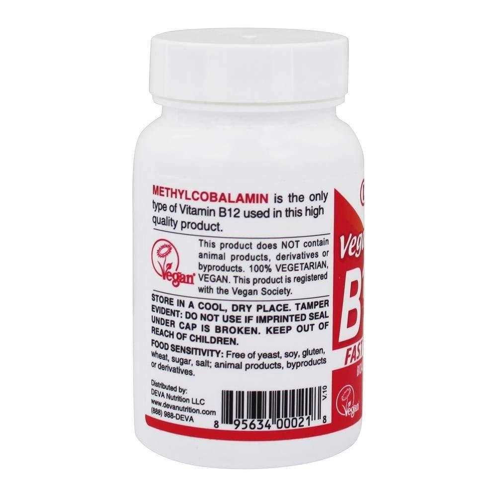 Deva Vegan Vitamins Deva Vegan Vitamins Sublingual B-12, 90 Tab (Pack of 4)