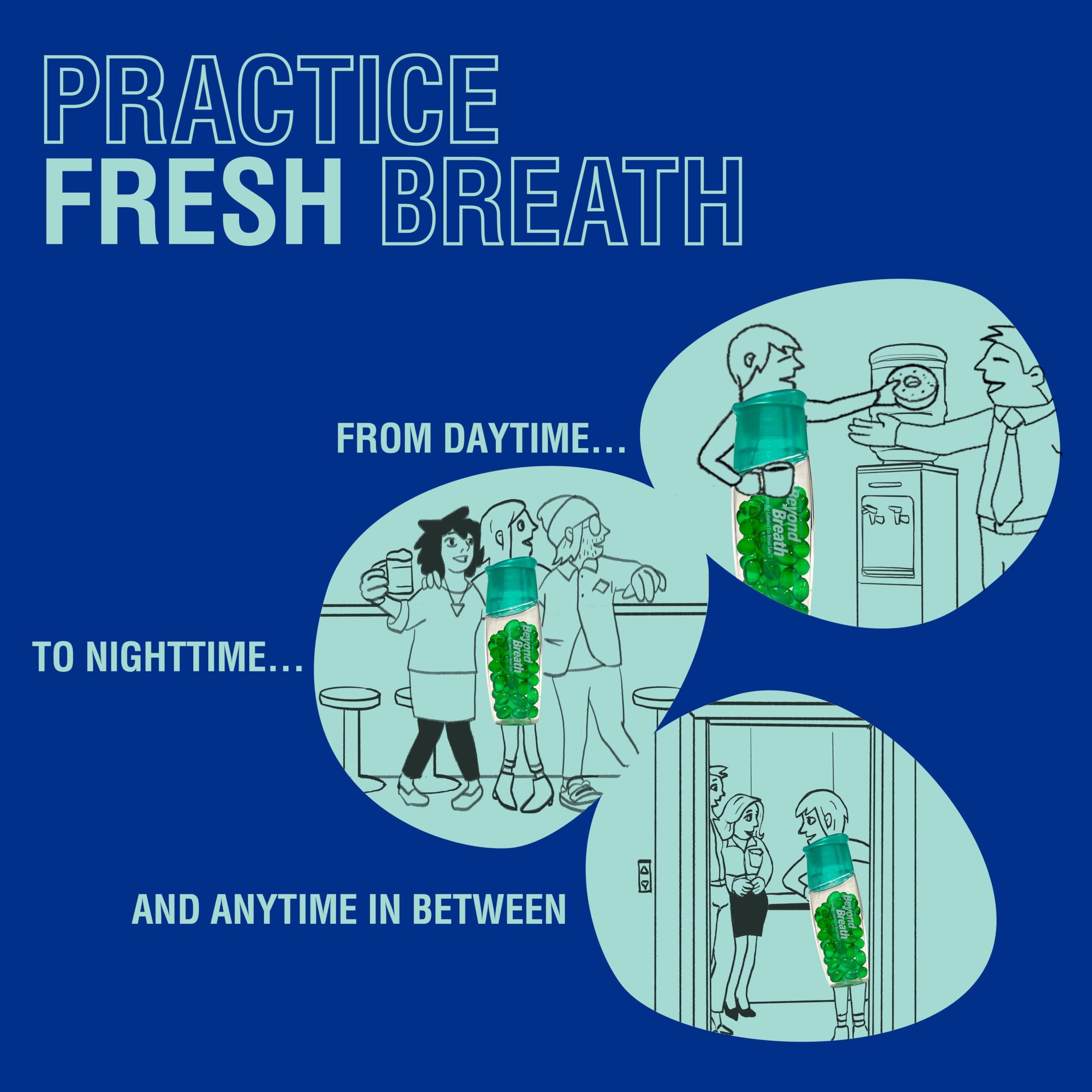 BEYOND BREATH Beyond Breath Breath Freshening Capsules, Fresher Breath From Inside-Out, Even Works On Bad Breath From Garlic, Lasts Up To 8 Hours, 50 Capsules