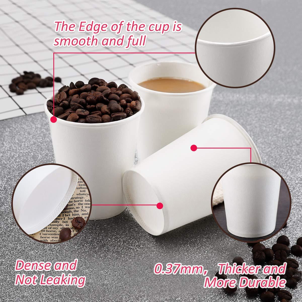 PLLTMU PLLTMU Paper Cups, 100 Count 8 Oz Coffee Cups, 8 Oz Paper Cups White Water Cups, 100 Count (Pack of 1)