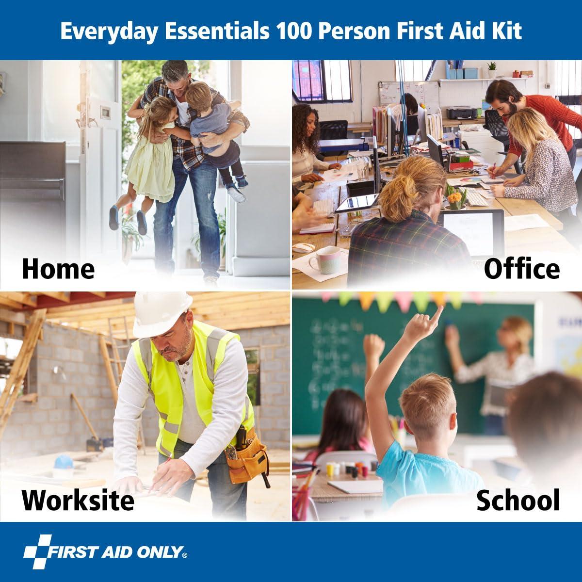 First Aid Only First Aid Only 91247 OSHA-Compliant First Aid Kit, All-Purpose 100-Person Emergency First Aid Kit for Business, Worksite, Home, and Car, 335 Pieces