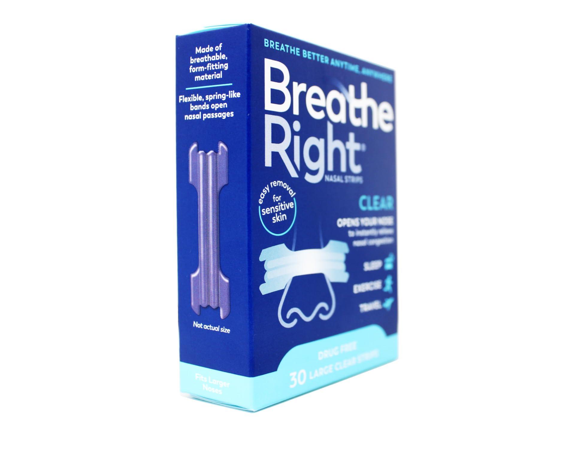 Breathe Right Breathe Right Nasal Strips Clear Large 30 Each (Pack of 9)