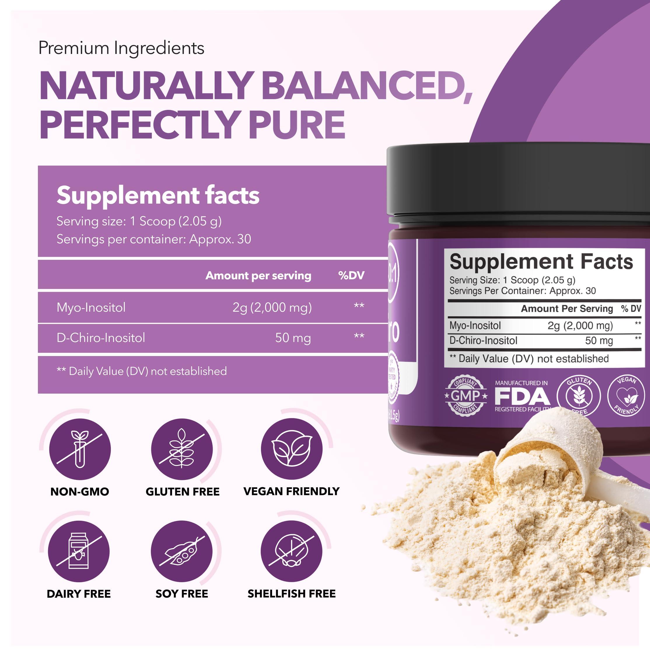 Intimate Rose Intimate Rose Inositol Supplement for Women Powder - Myo-inositol & D-Chiro Inositol - Hormonal Balance & Healthy Ovarian Function Support for Women - Ideal 40:1 Ratio - Made in USA