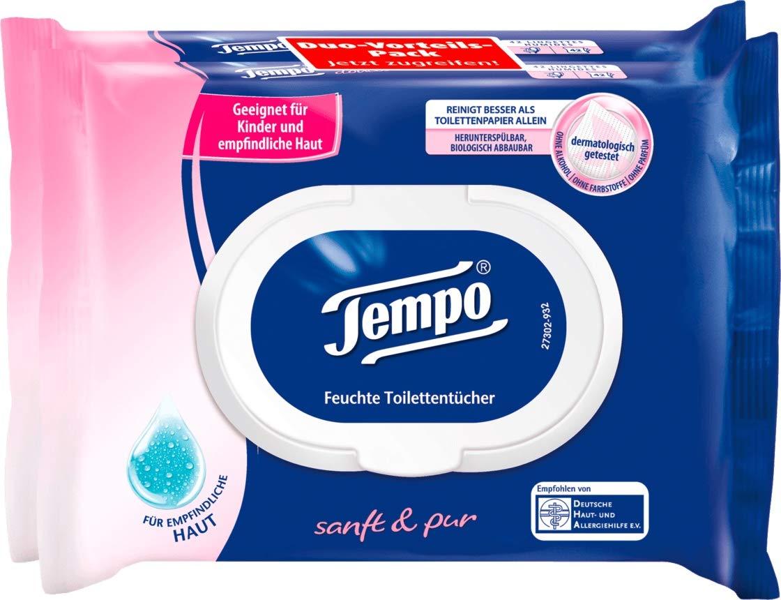 Tempo / Essity Germany GmbH 336 Tempo Wet Toilet Wipes - Gentle & Pure 8x42 towels/Germany