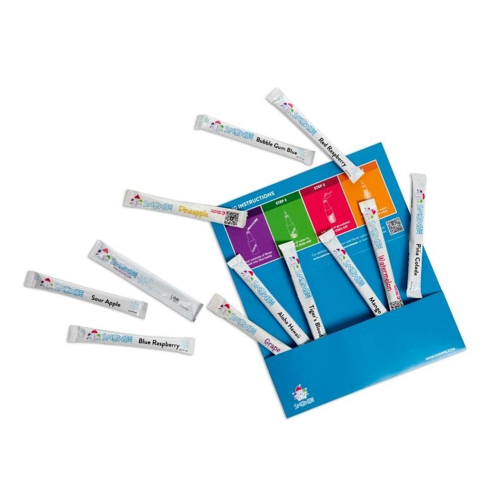 SNOWIE SNOWIE - Original Shaved Ice Snow Cone Flavor Syrup Powder Sticks 12 Pint Pack - Maui Kit