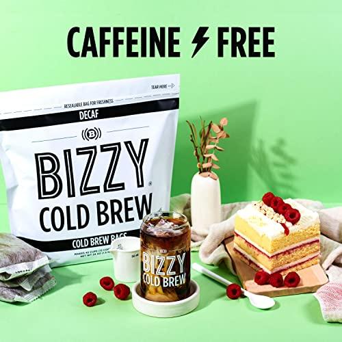 Bizzy Bizzy Cold Brew Coffee | Decaf Bundle | Coarse Ground Coffee + Brew Bags | Micro Sifted | Specialty Grade | 100% Arabica | 1 LB and 12ct Brew Bags
