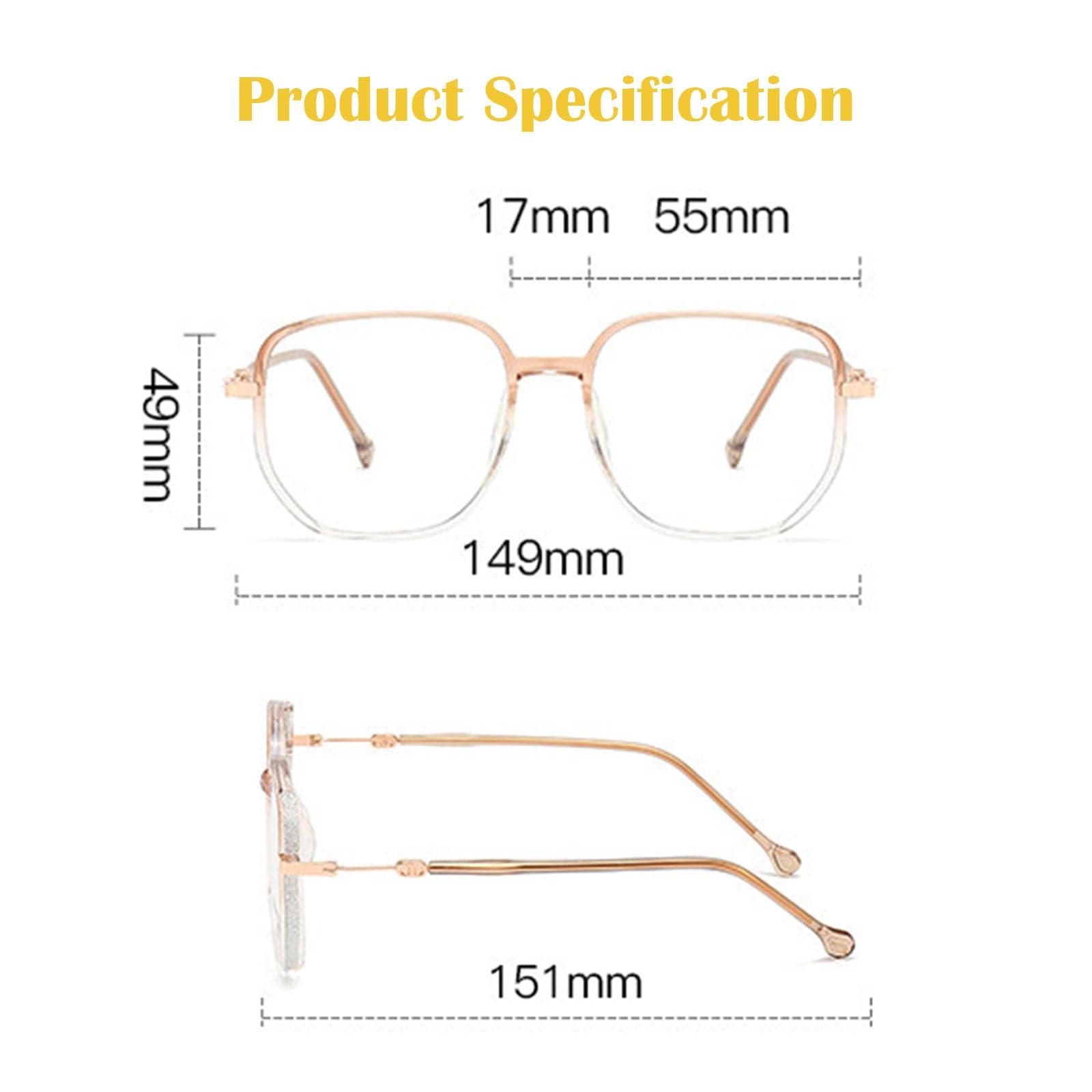 Aultink Women\'S Portable Fashion Anti-Blue Light Reading Glasses Ultra Light Reader Large Fram Multifocal Glasses (+150,White)