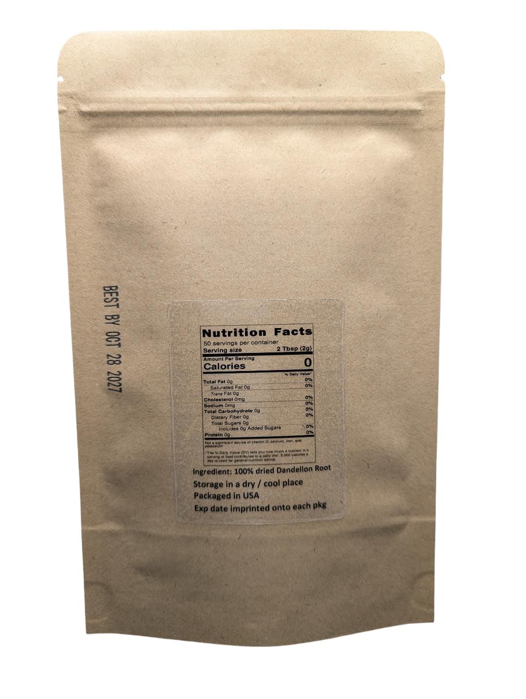 Nature Tea Nature Tea Dandelion Root - Taraxacum officinale Loose Root Cut (1 oz)