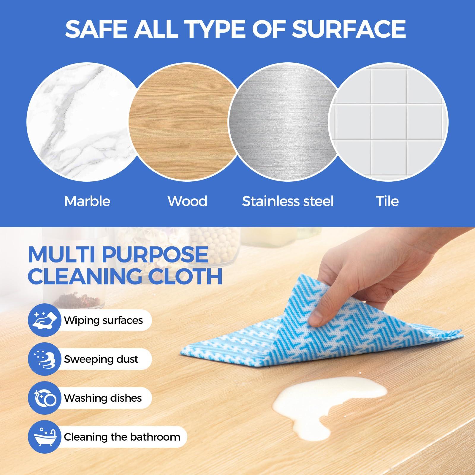 Peachicha Peachicha Disposable Cleaning Cloth Washing Cloth for Kitchen, Multi-use Dish Towels, Disposable Dish Cloths, Cleaning Rags,100 Count, Blue