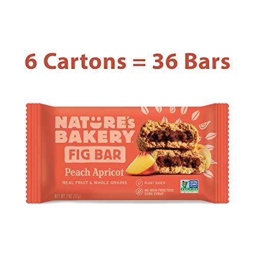 Nature's Bakery Nature's Bakery Whole Wheat Fig Bars, Peach Apricot, Real Fruit, Vegan, Non-GMO, Snack bar, 6 Count (Pack of 6)