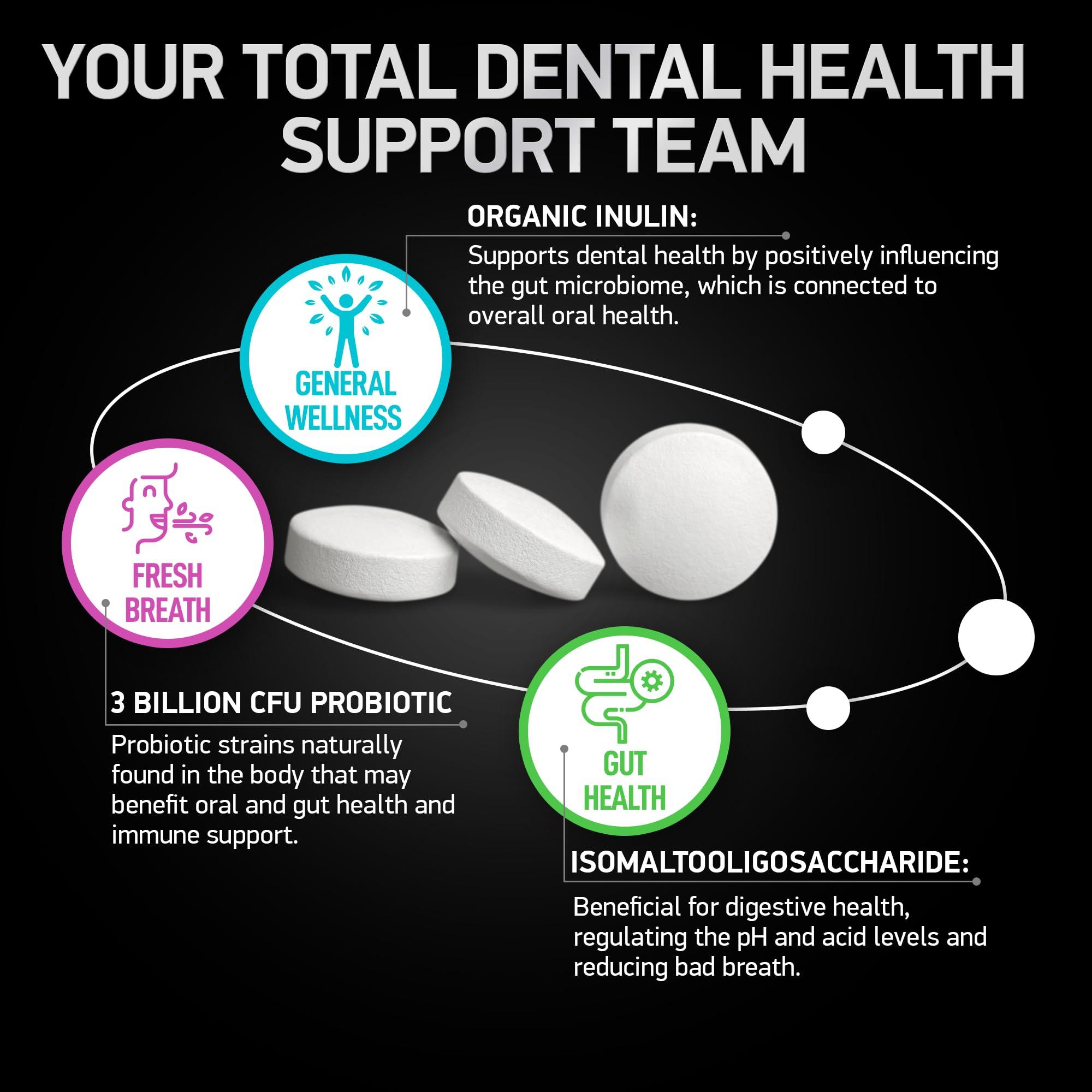 BIOACTIVE LABS Dental Probiotics for Bad Breath & Oral Health - Best Lactobacillus Salivarius Probiotic Tablets Fight Chronic Bad Breath and Restore Good Bacteria - Oral Probiotics for Teeth and Gums - 90 Tablets