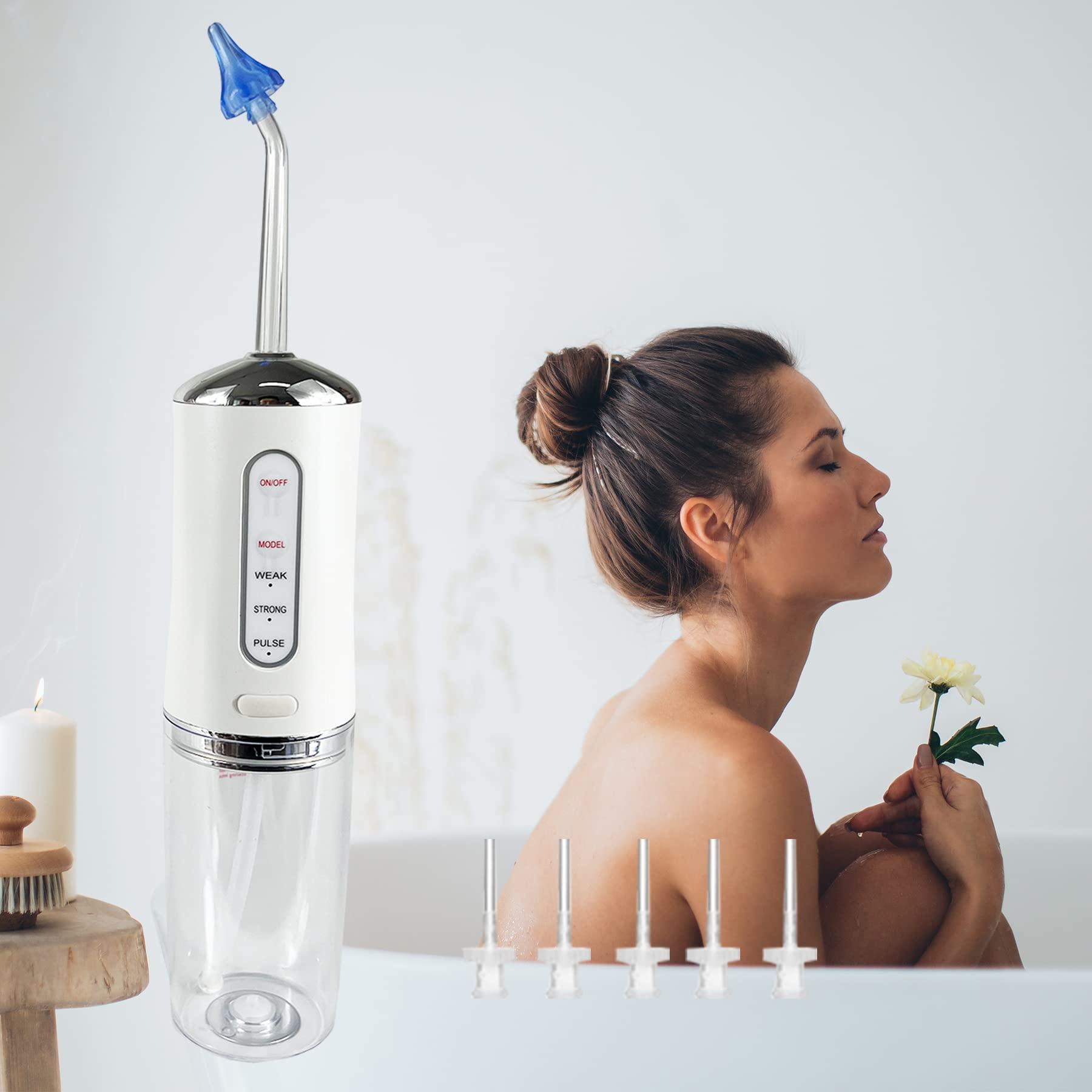 Smokitcen Smokitcen Electric Ear Cleaning Kit for Adults Premium Ear Wax Removal Tool with Electrical Cleaner Spray Reusable Earwax Removal Kit with 3 Pressure Irrigation 6 Tip & 9.8in Silicone Hose (White)