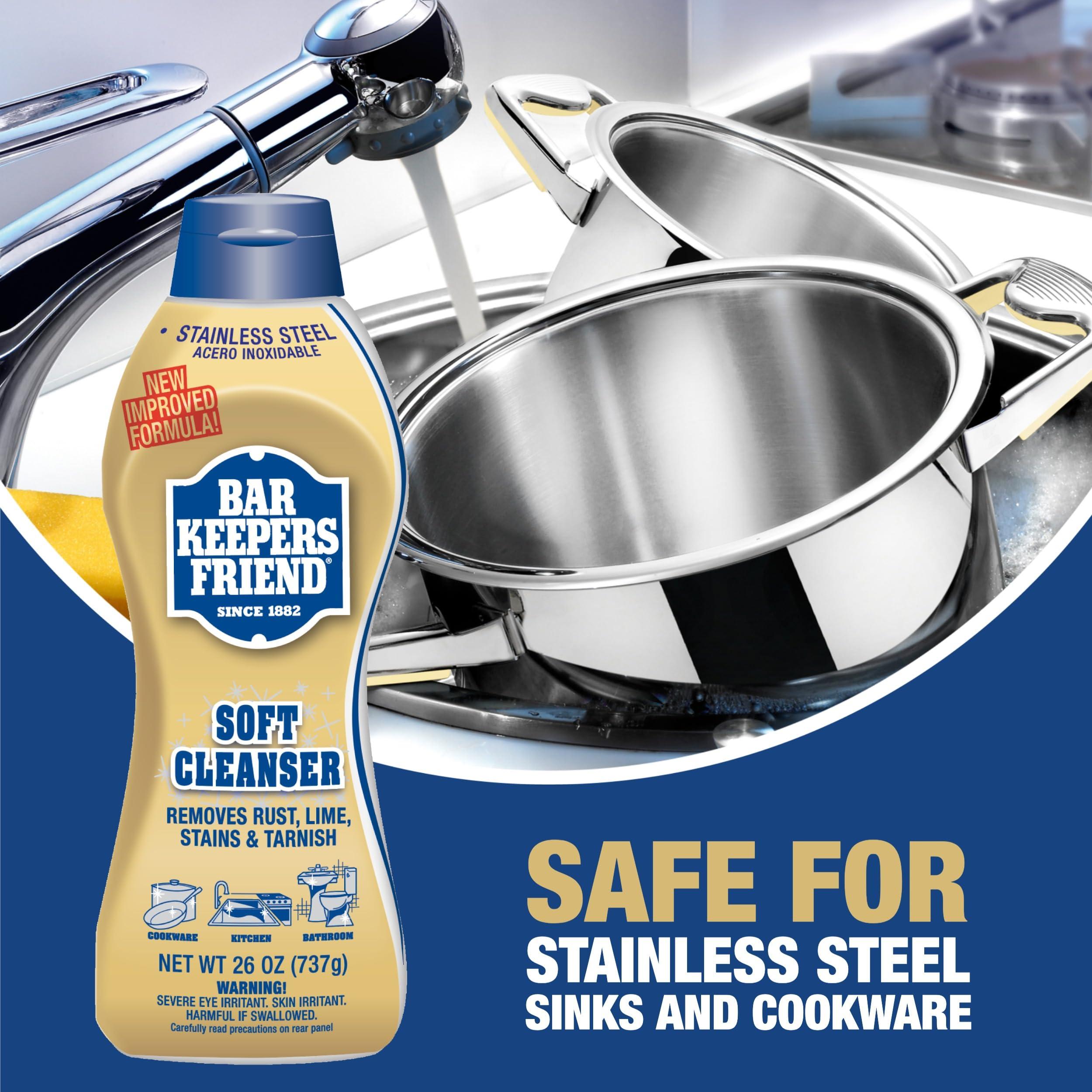 Bar Keepers Friend Bar Keepers Friend Soft Cleanser (26 oz) MORE Spray + Foam (25.4 oz) Multipurpose Cleaner Bundle, Stain & Rust Remover for Multi Surface Bathroom, Kitchen & Outdoor Cleaning