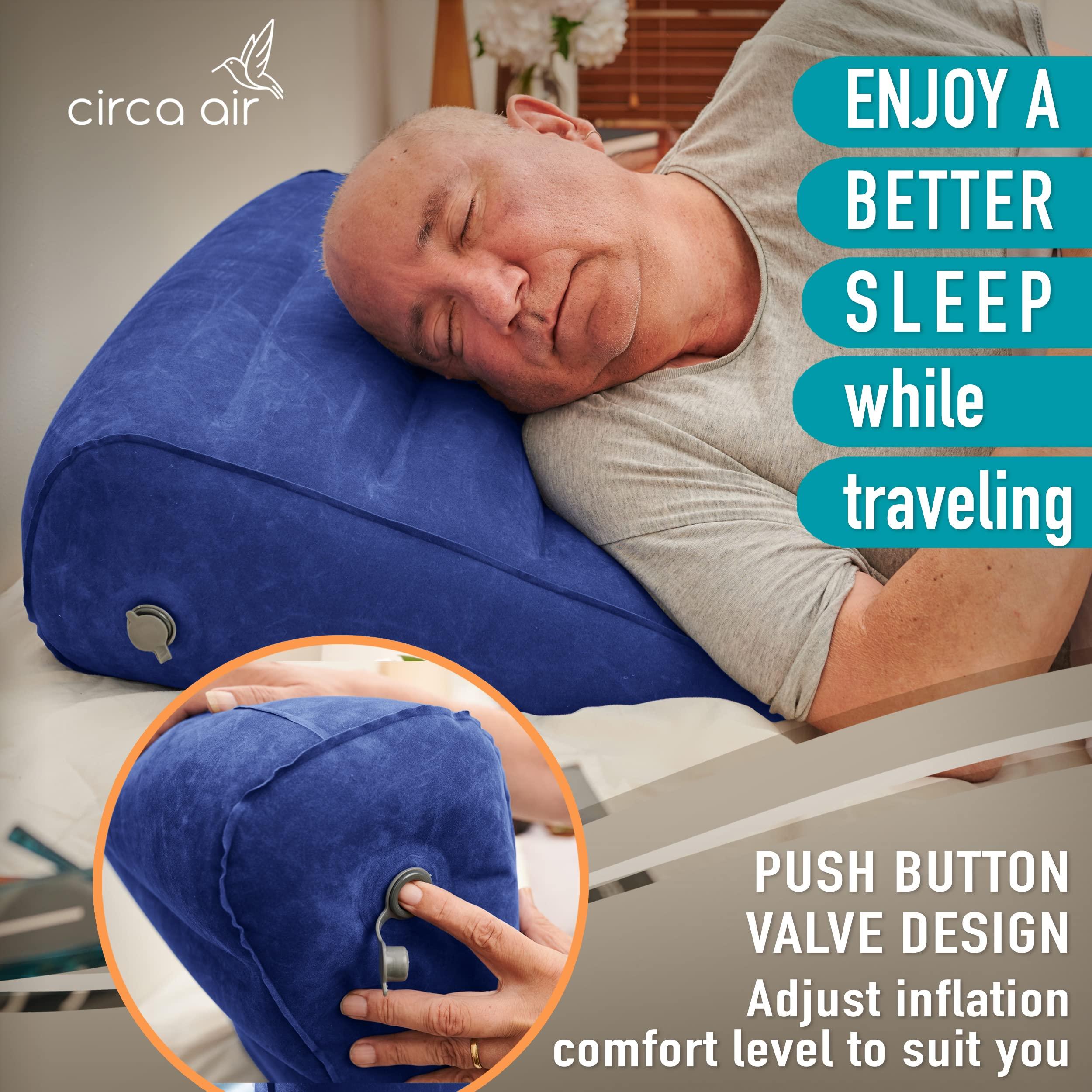 Circa Air Circa Air Inflatable Wedge Pillow for Travel Wedge Pillow for Sleeping, Extra Wide 27" Triangle Sit Up Pillows for After Surgery, Sleep Wedges for Acid Reflux or Snoring, Incline Pillow for GERD