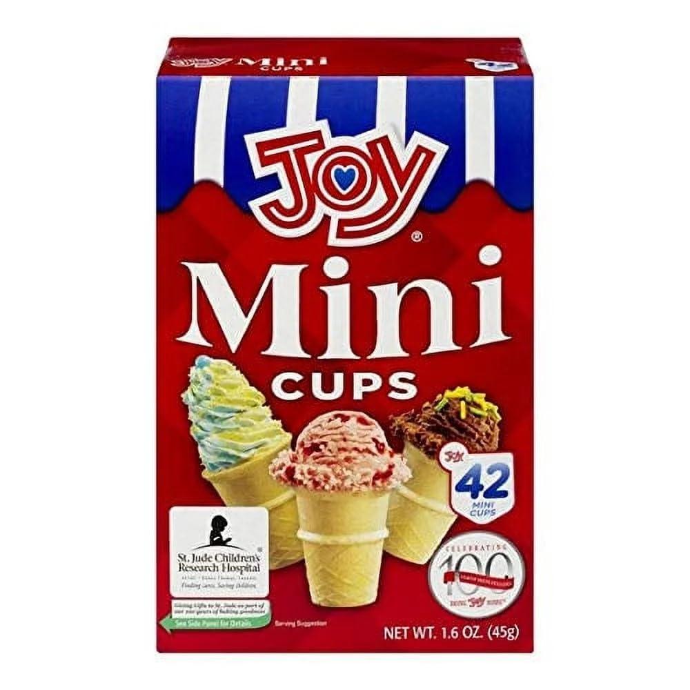 Joy Joy Mini Cups Miniature Ice Cream Cones For Kids, Desserts, Cupcake Cones, Cake Pops 42 Count (1 Box/42 cones)