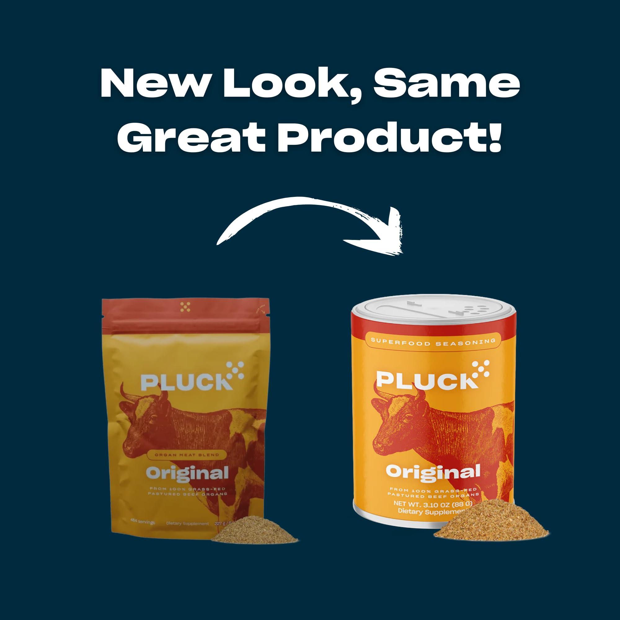 PLUCK Pluck All-Purpose Organ Meat Blend Seasoning | From Grass-Fed & Grass-Finished Pastured Beef Organs with Redmond Real Sea Salt | 30-Day Supply