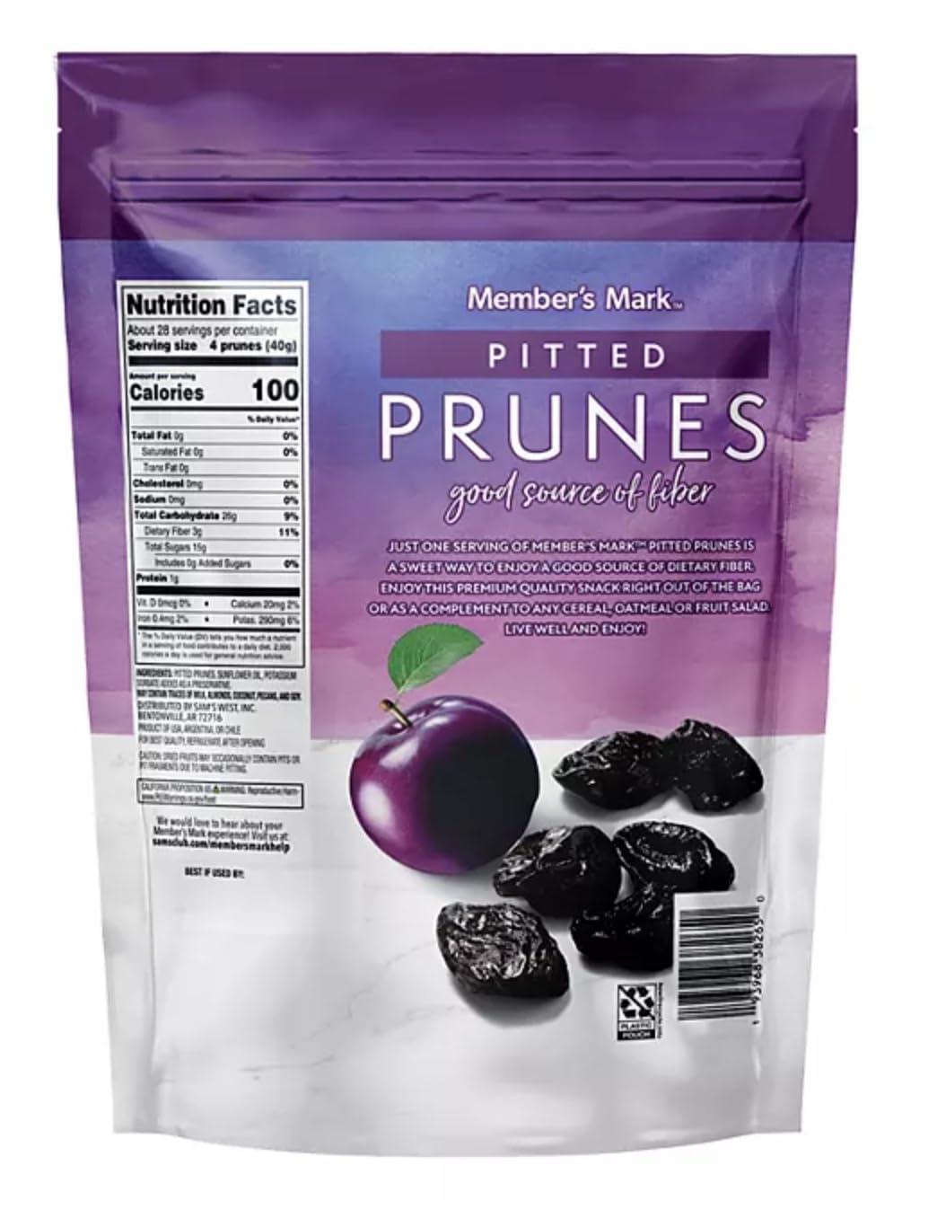 NineLife Basics Dried Pitted Prunes; Good source of dietary fiber. Great for salads, smoothies, baked treats,(40 OZ.)(2 PK)