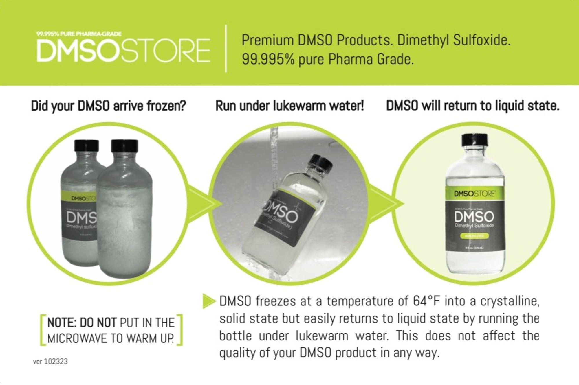DMSOSTORE DMSO 2 Pack |16 oz. Pure 99.995% Liquid | USP Grade Dimethyl Sulfoxide | Non-diluited | Low Odor | BPA Free