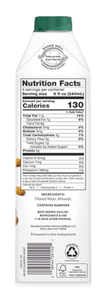 Elmhurst ELMHURST Unsweetened Almond Milked, 32 FZ