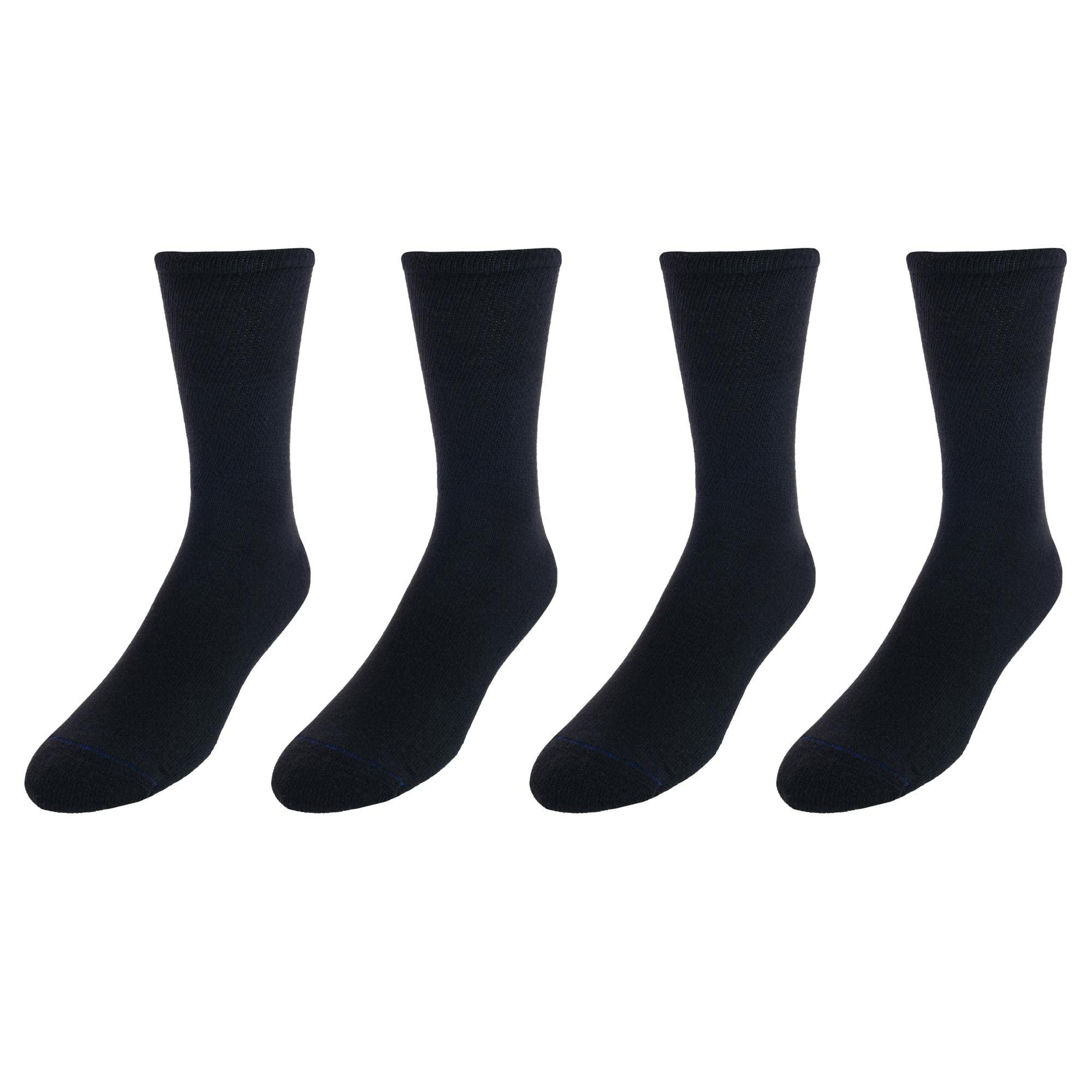 Dr. Scholl\'s Dr. Scholl\'s Men\'s Diabetic & Circulatory Crew Work Socks (4 Pair Pack), Black