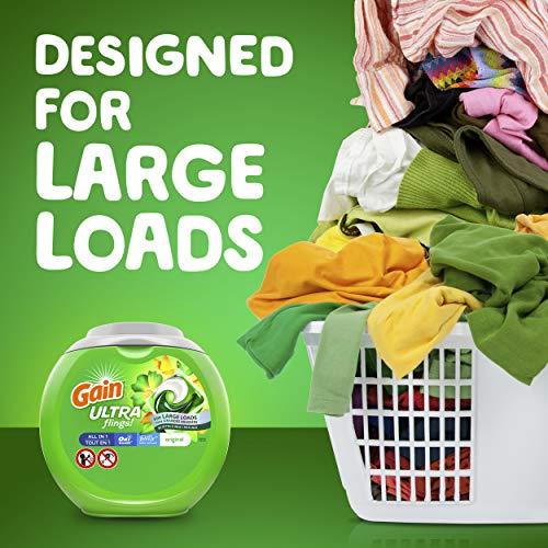 Gain Gain Ultra Flings Liquid Laundry Detergent Pacs Designed for Large Loads, Original Scent, 41 Count