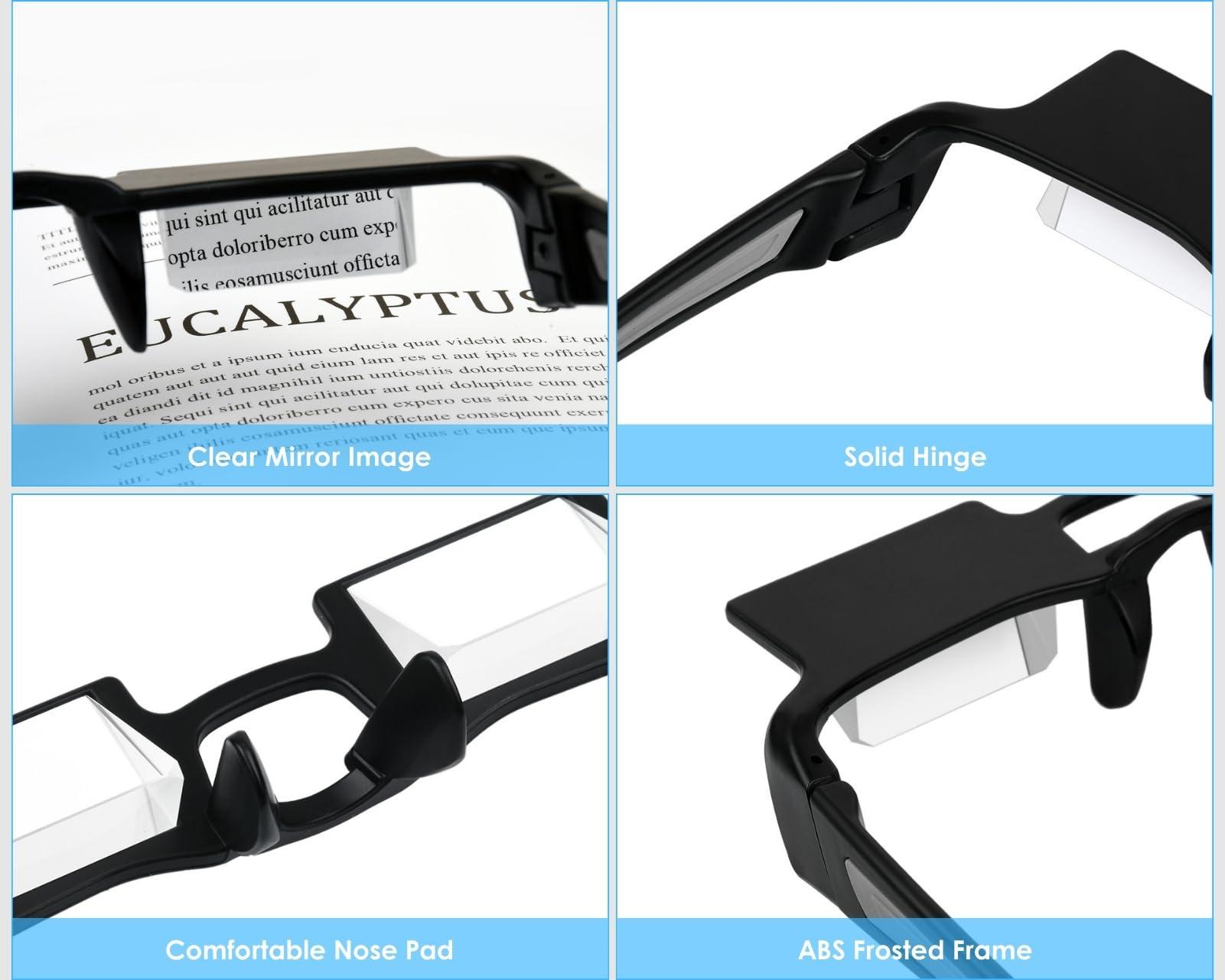 DS. DISTINCTIVE STYLE DS. DISTINCTIVE STYLE Lazy Glasses Prism 90 Degree Crochet Glasses Mirror Reading Glasses for Laying Down/Knitting (Lightweight Version for People without Glasses)