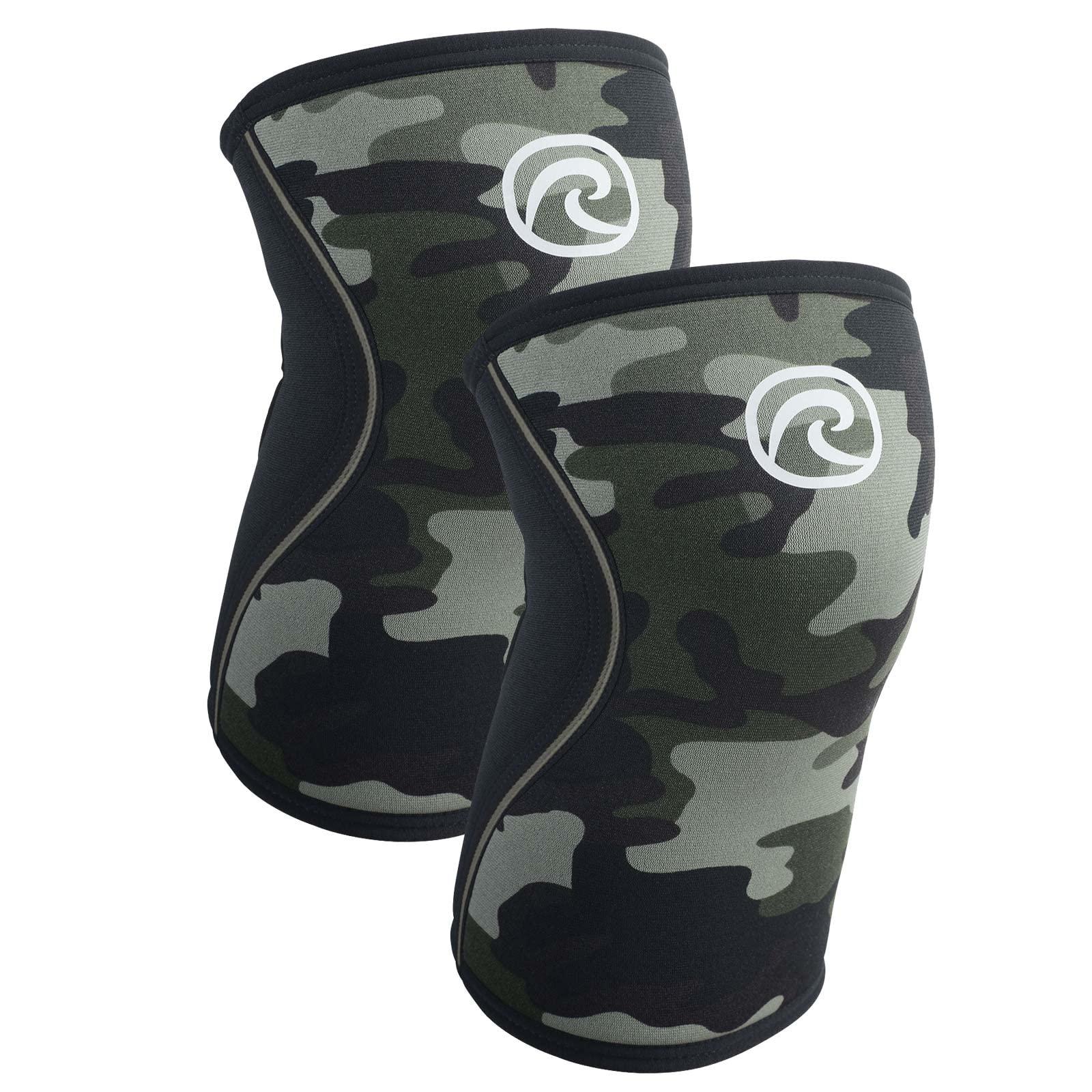 Rehband Rehband RX Knee Support for Strength Training & Fitness - 7mm Neoprene Knee Sleeve, Flexible & Non-Slip, Knee Sleeve for Men & Women, Colour:Camo - 1 Pair, Size:Large