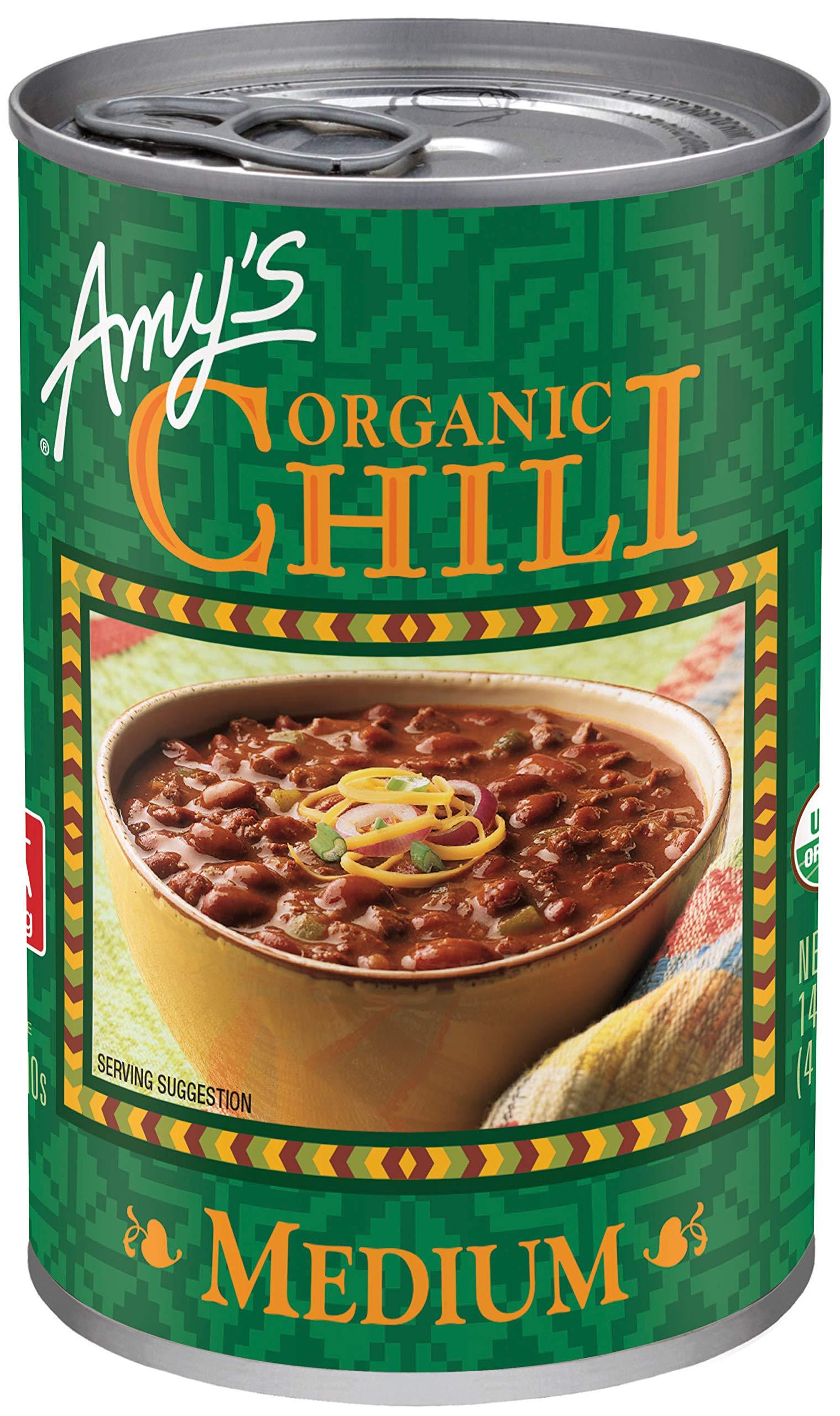 Amy\'s Amy\'s Organic Chili, Vegan Medium Chili, Light in Sodium, Gluten Free, Made With Organic Red Beans and Tofu, 14.7 Oz