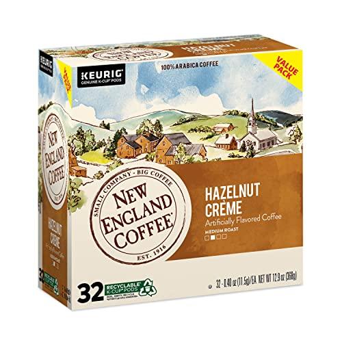 New England Coffee New England Coffee Hazelnut Crme Medium-Roast Single Serve Coffee Pods, 32 ct. Box (Pack of 1)
