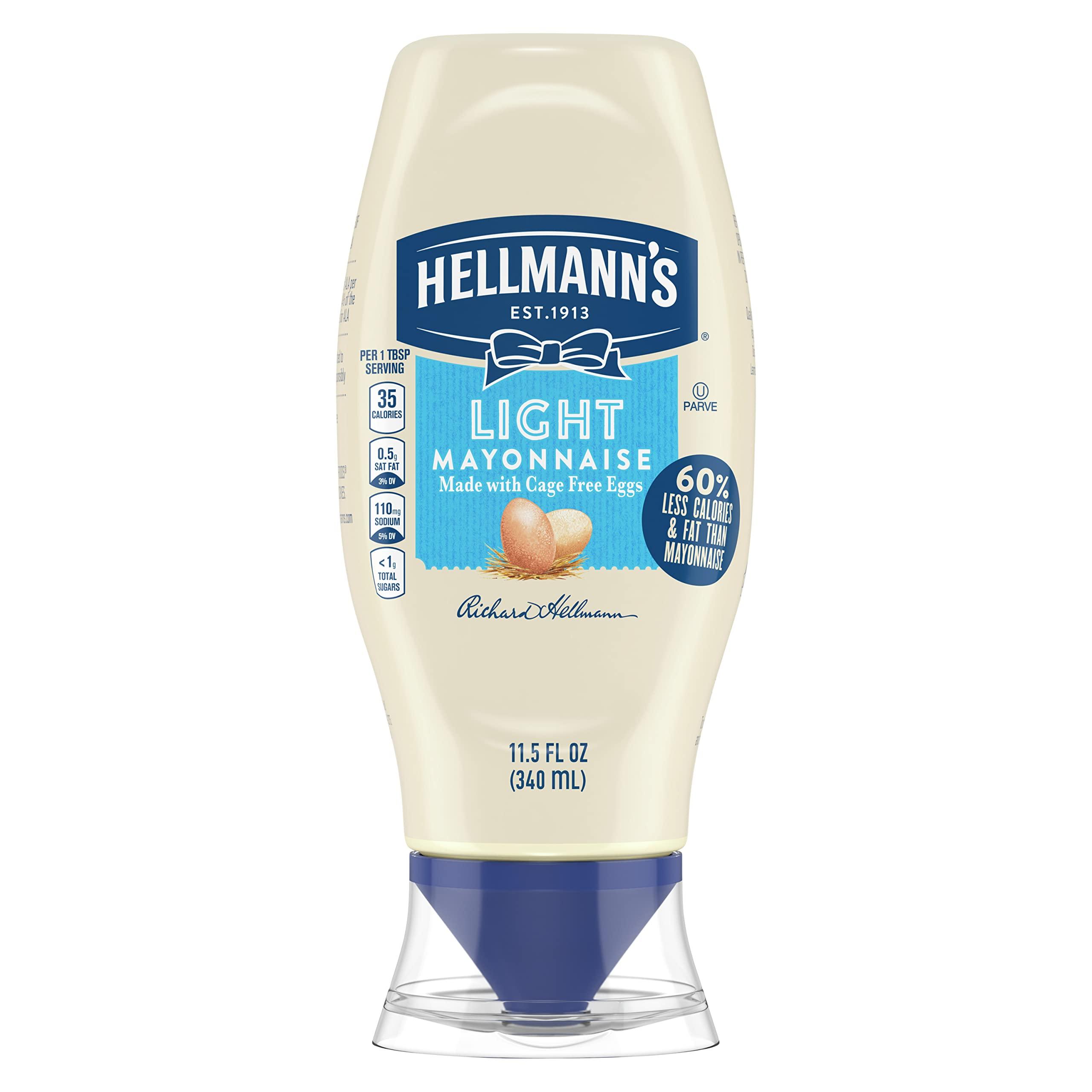 HELLMANN'S Hellmann\'s Light Mayonnaise Squeeze Mayo For a Creamy Sandwich Spread or Condiment Sandwich Spread 11.5 oz