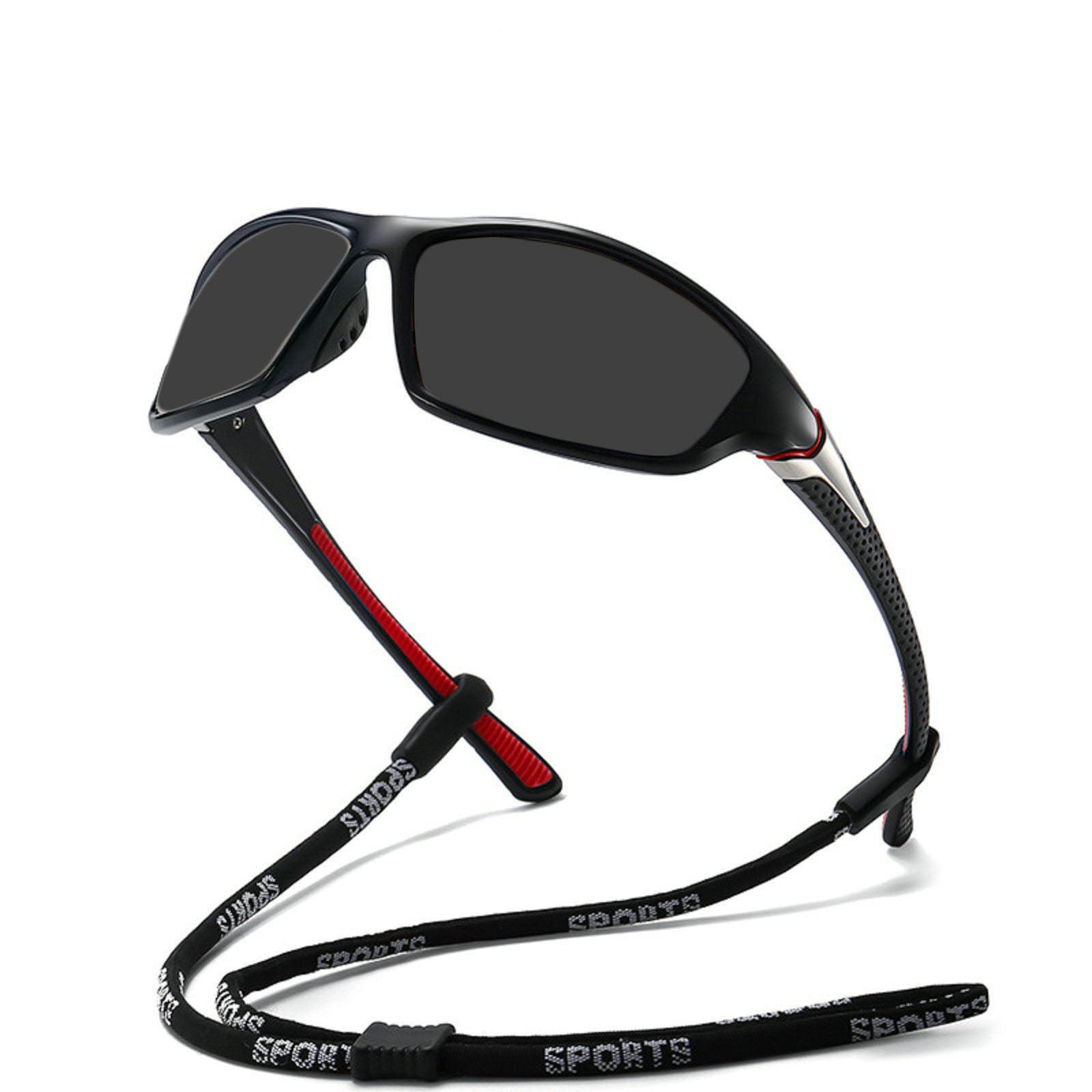 willochra willochra Wrap Around Full Lens polarized Reading Sunglasses for Men Women Cycling Driving Sports Readers (black red, 1, x)