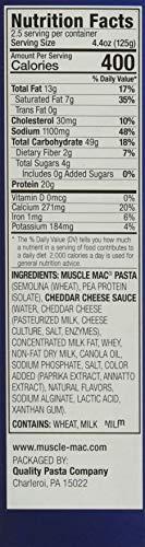 MUSCLE MAC MUSCLE MAC Deluxe Shells & Cheese, Cheddar, 11 Ounce (Pack of 12),Yellow,QP002