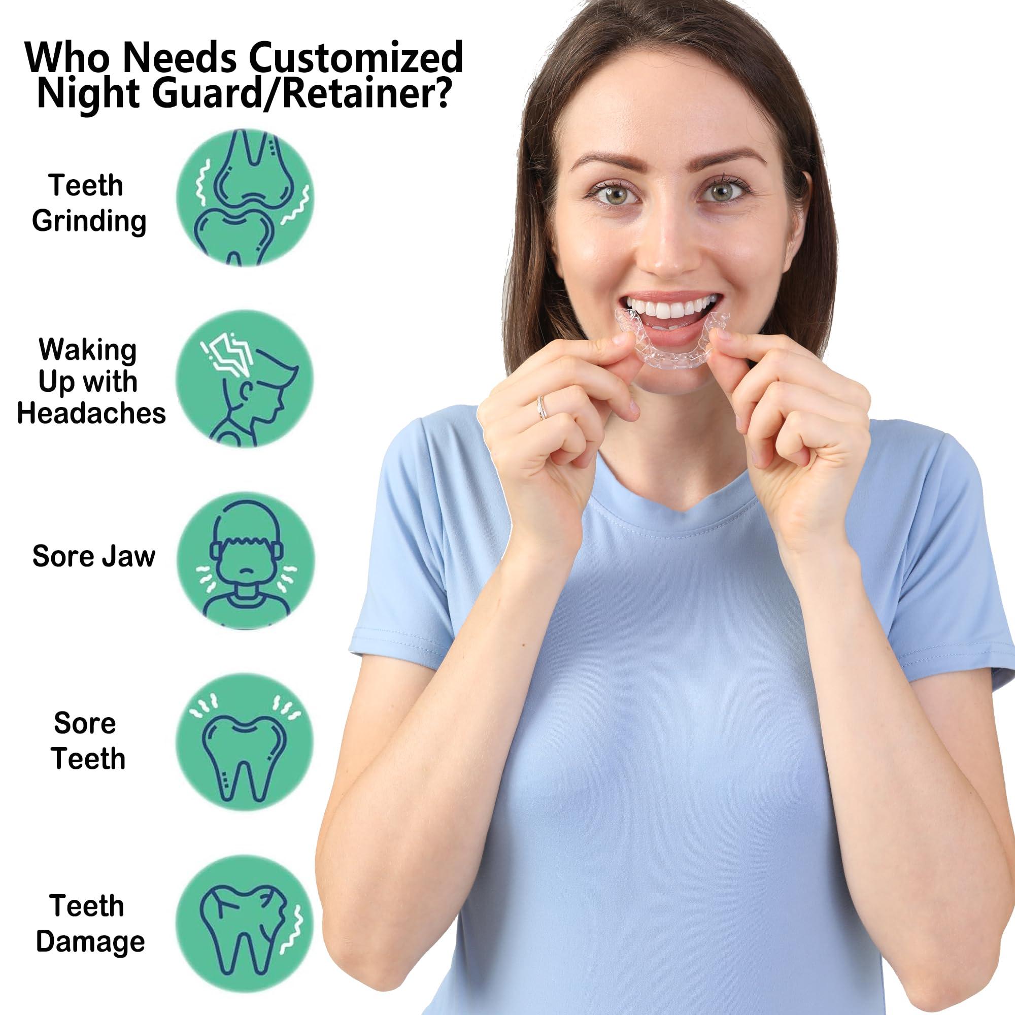 Candyying Custom Dental Night Guard, Custom Mouth Teeth Guards Against Teeth Grinding/Clenching Dental Retainer for TMJ Relief and Bruxism (One Lower Guard)