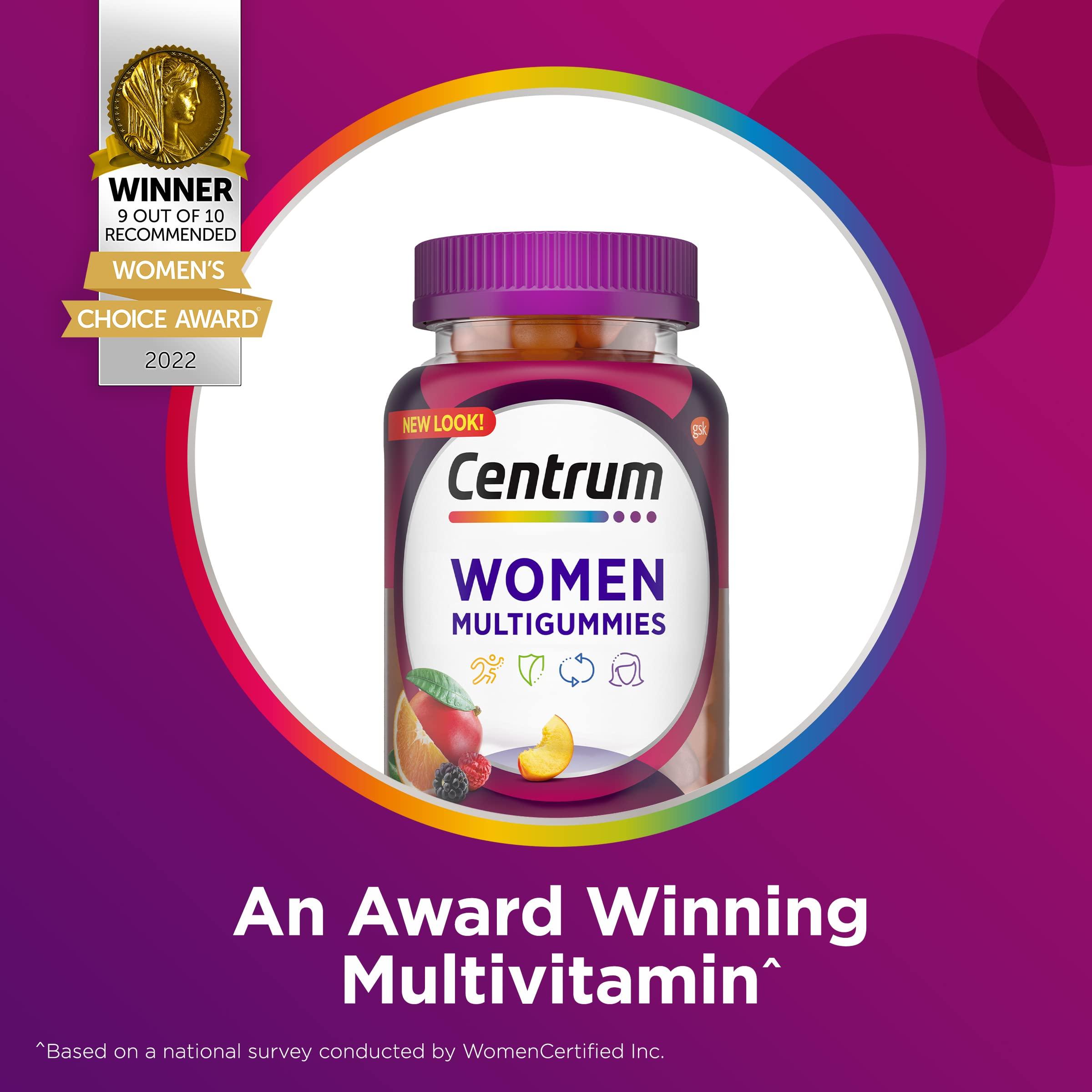 Centrum Centrum MultiGummies Gummy Multivitamin for Women, Multivitamin/Multimineral Supplement with Vitamin D3, B Vitamins and Antioxidants, Assorted Fruit Flavor - 170 Count (Pack of 2)
