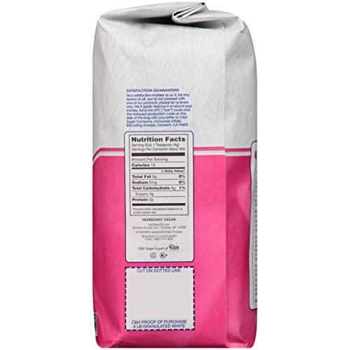 C&H C&H Premium Pure Cane Granulated Sugar, 4 LB Bag (Pack of 2)