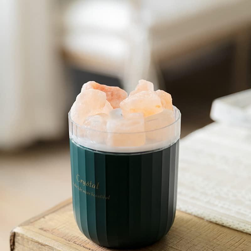 Meega Crystal Salt Humidifier 400 ml Cool Mist Essentail Oil Diffuser USB Charging Home Aromatherapy Humidifier Green
