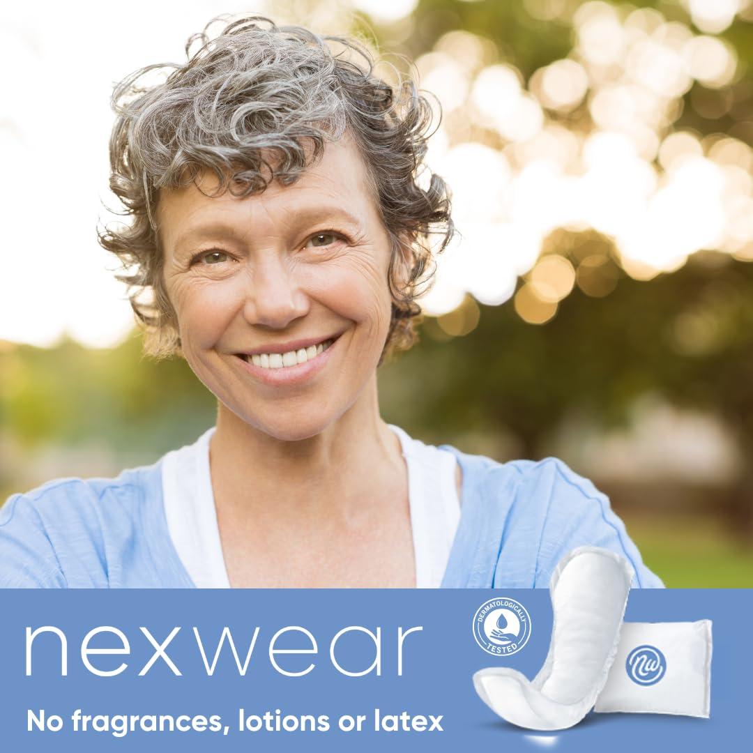 Nexwear Nexwear Incontinence Pads for Women, Skin-Safe Design, Maximum Absorbency Bladder Control Pads for Leaks, Disposable, Discreet, Individually Wrapped, 12 in, 30 Count, 1 Pack