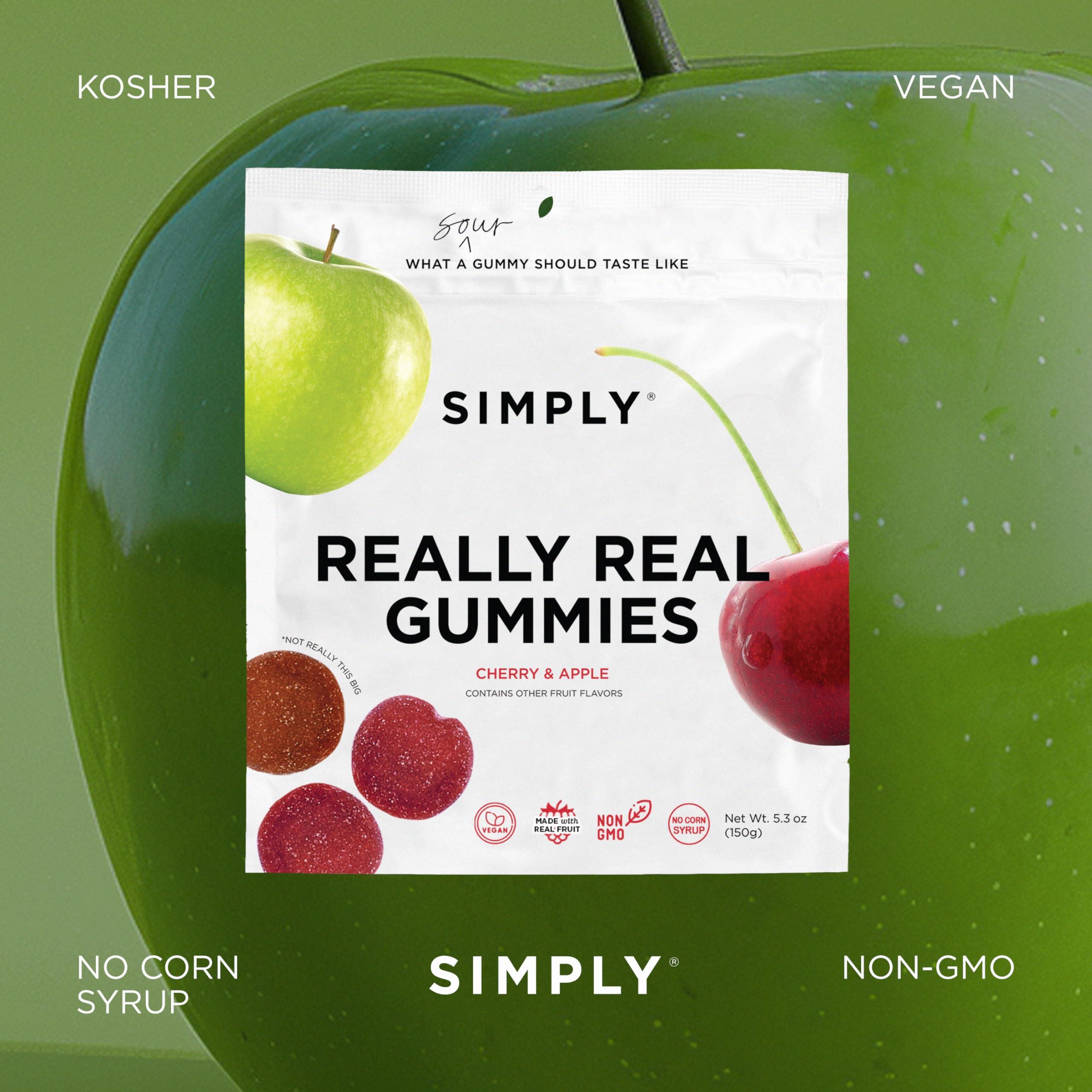 Generic S.imply Gum Bites Fruit Sour Apple Cherry 5.3 oz (Pack of 6)