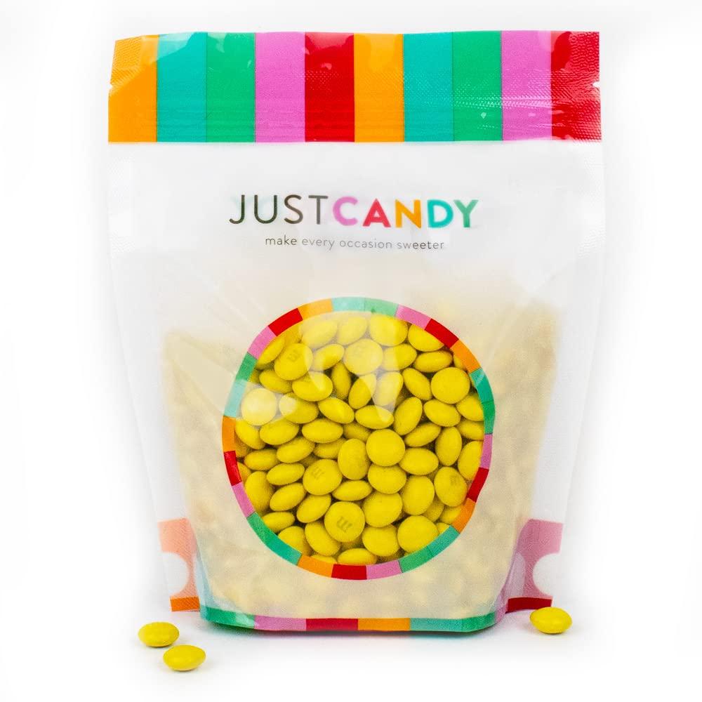 Just Candy 500pcs Yellow Candy M&M's Milk Chocolate, Yellow Candy for Candy Buffet (1lb, 500pcs) Baby Shower, Bridal Shower, Birthday Wedding Party Favors