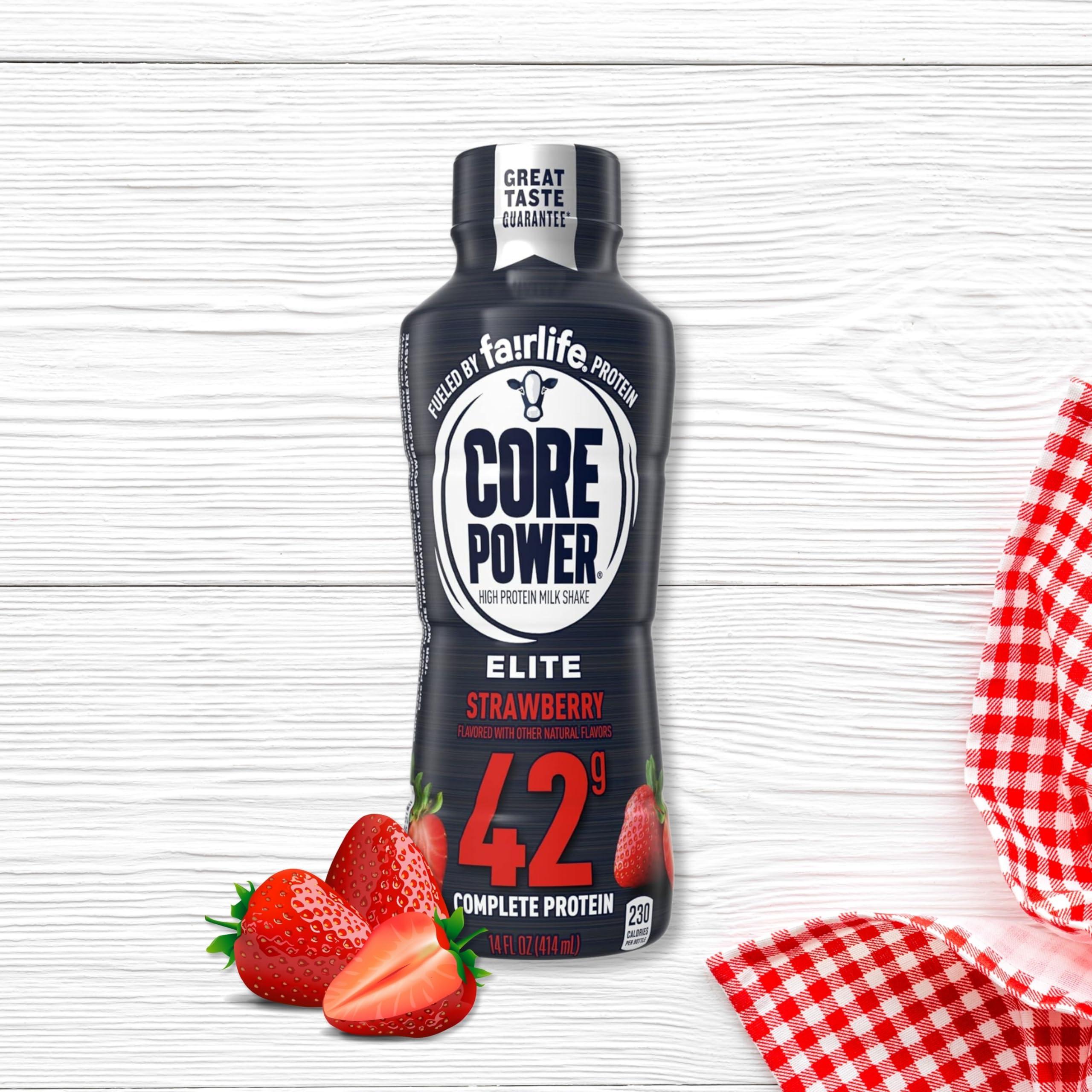 Worldwide Nutrition Worldwide Nutrition Bundle: Fairlife Core Power Elite 42g High Protein Milk Shake - Kosher, Strawberry Protein Shake for Workout Recovery - 14 Fl Oz (Pack of 12) & Multi-Purpose Key Chain