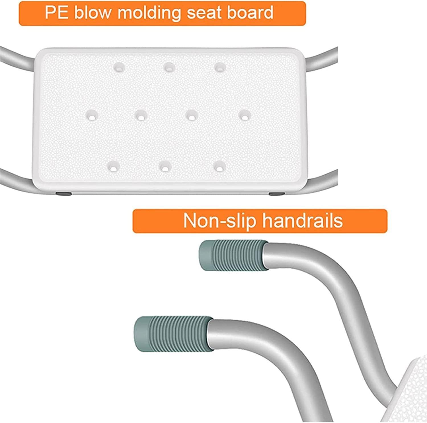 vijian Shower Chair Bath Seat, Aluminum Stool Transfer Bench SPA Bathroom Bathtub Chair Home No-Slip Safety Disabled Bathing Aid