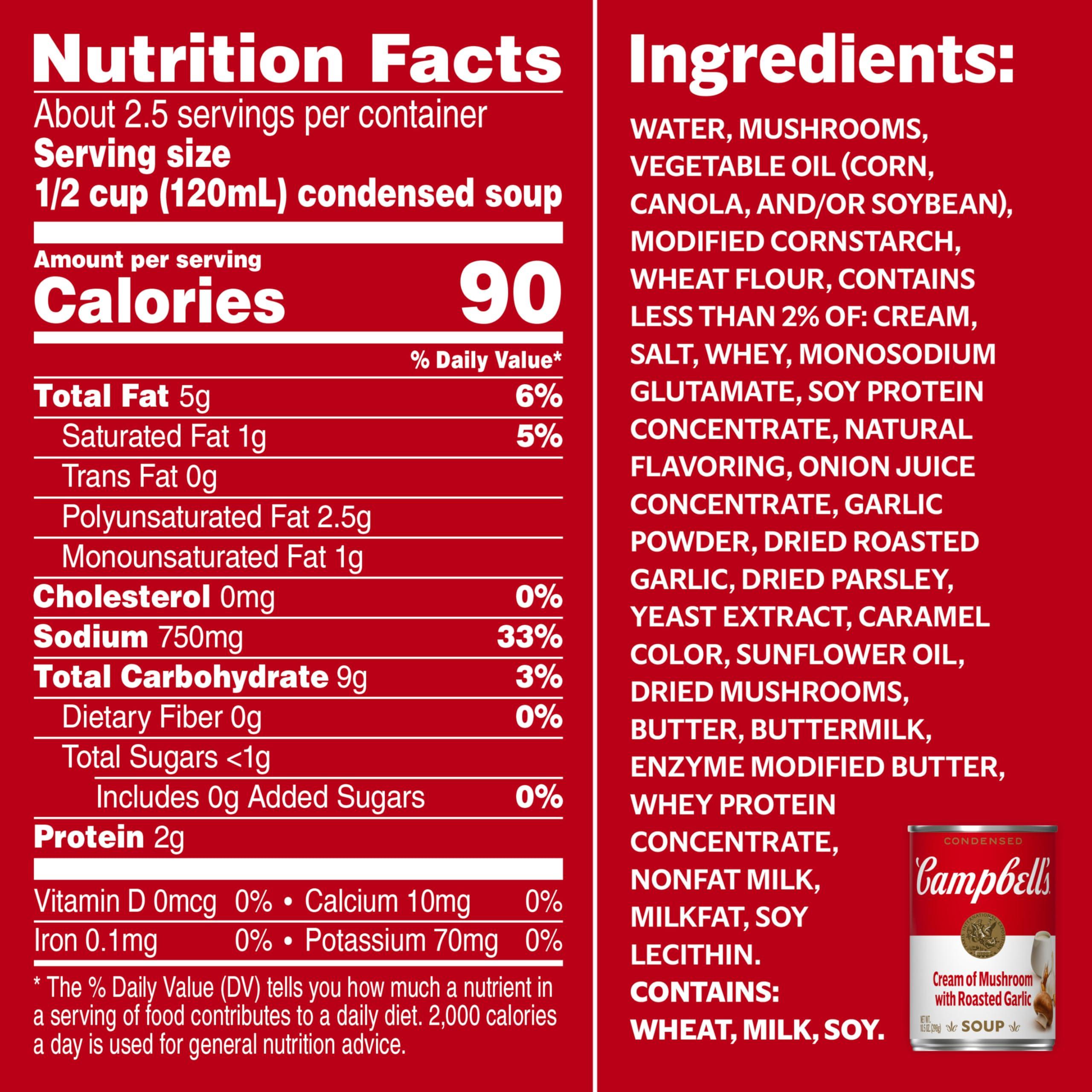 Campbell\'s Campbell\'s Condensed Cream of Mushroom with Roasted Garlic Soup, 10.5 Ounce Can (Pack of 4)