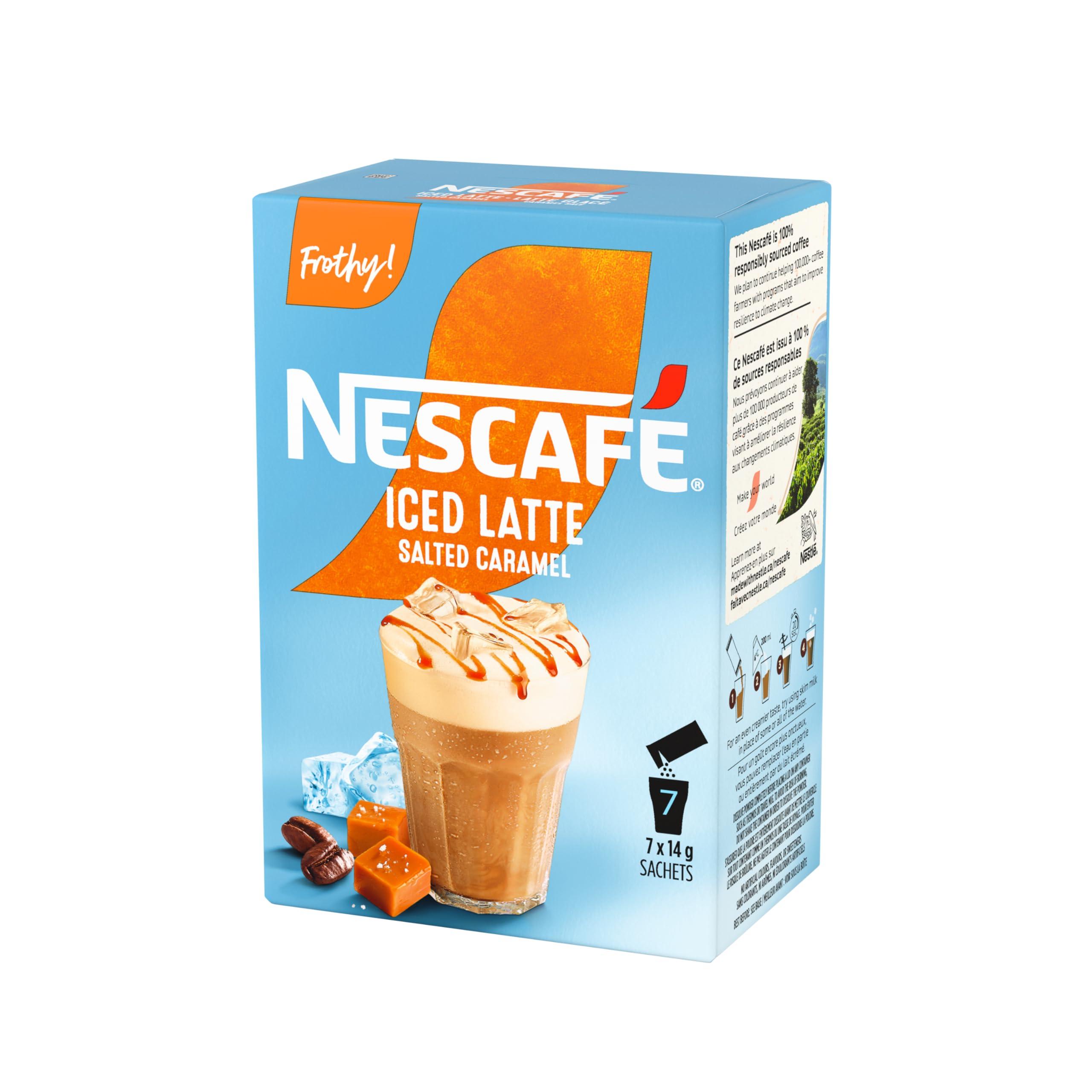 Nescafe Nescafe Iced Latte, Salted Caramel, Instant Coffee Sachets, 7ct x 14g {Imported from Canada}