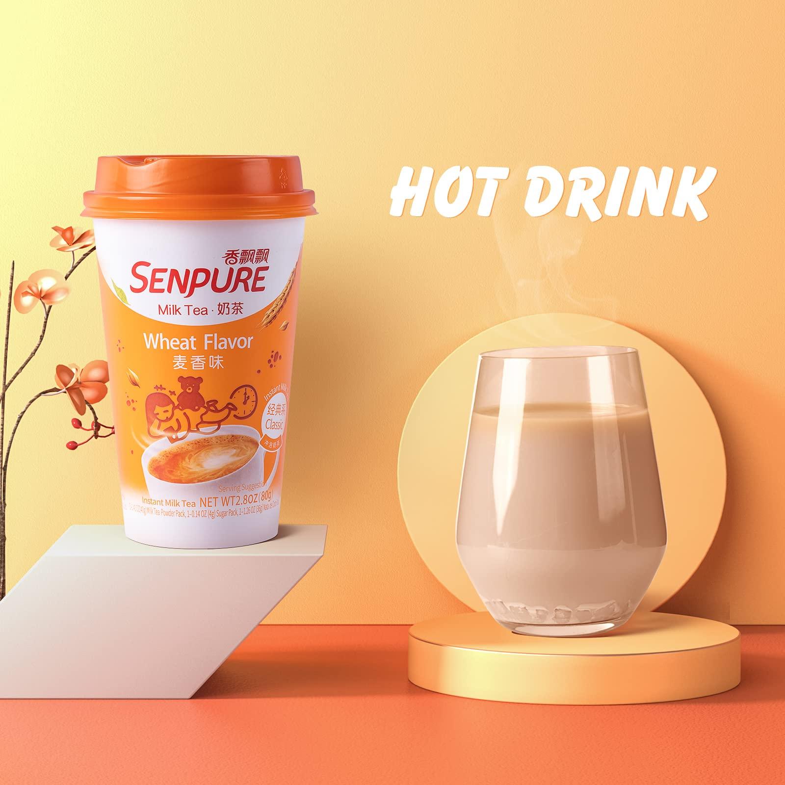 SENPURE Senpure 6-Pack Milk Tea Wheat Flavor with DIY Sugar Pack, Authentic Instant Tea, serve Cold or Hot Drinks