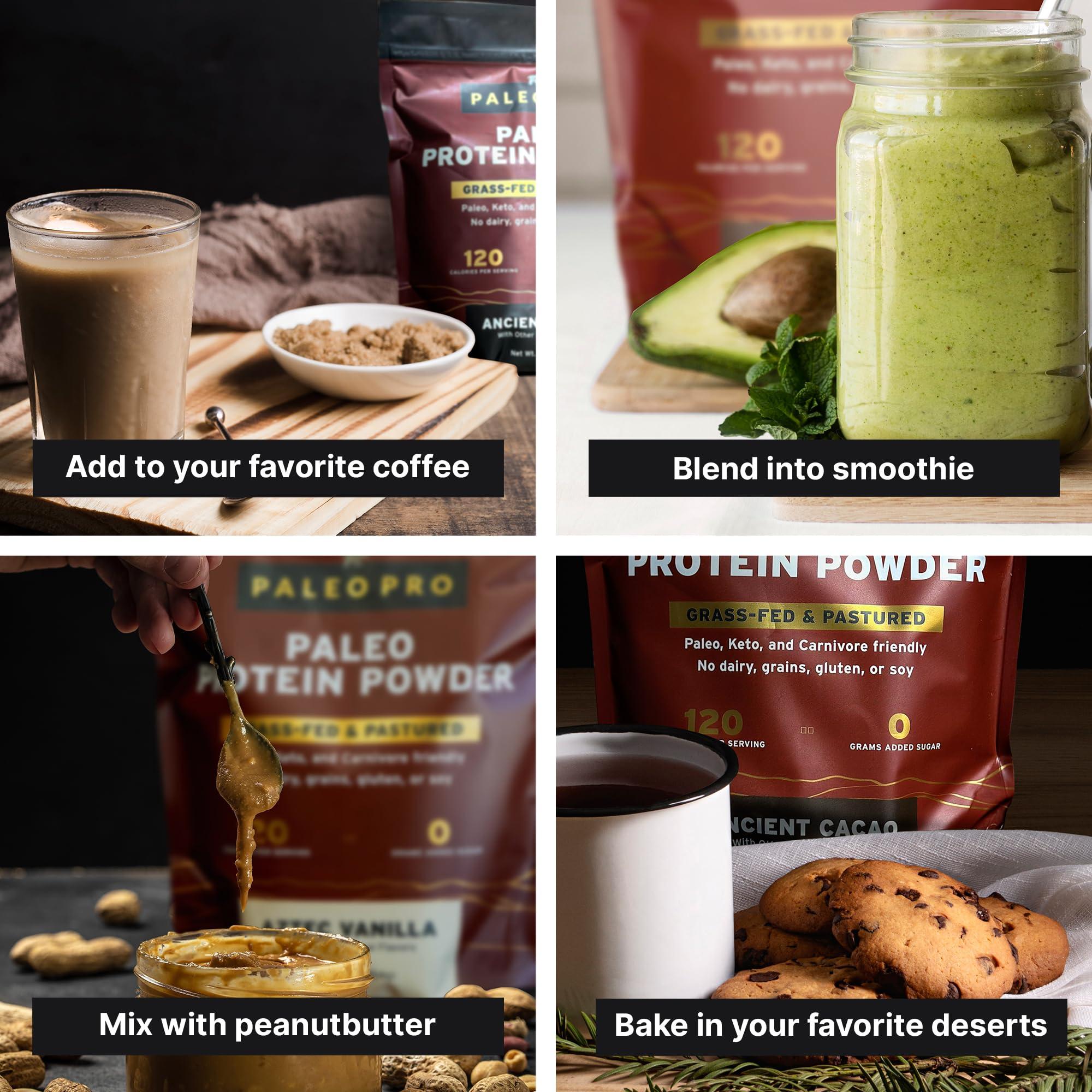 Paleo Pro PaleoPro Protein Powder Grass-Fed, Pastured, Cage-Free Protein | Gluten Free, Dairy Free. No Sugar, Soy, Grains or Net Carbs | Paleo & Keto Friendly - 15 Servings (1 lb, Aztec Vanilla)