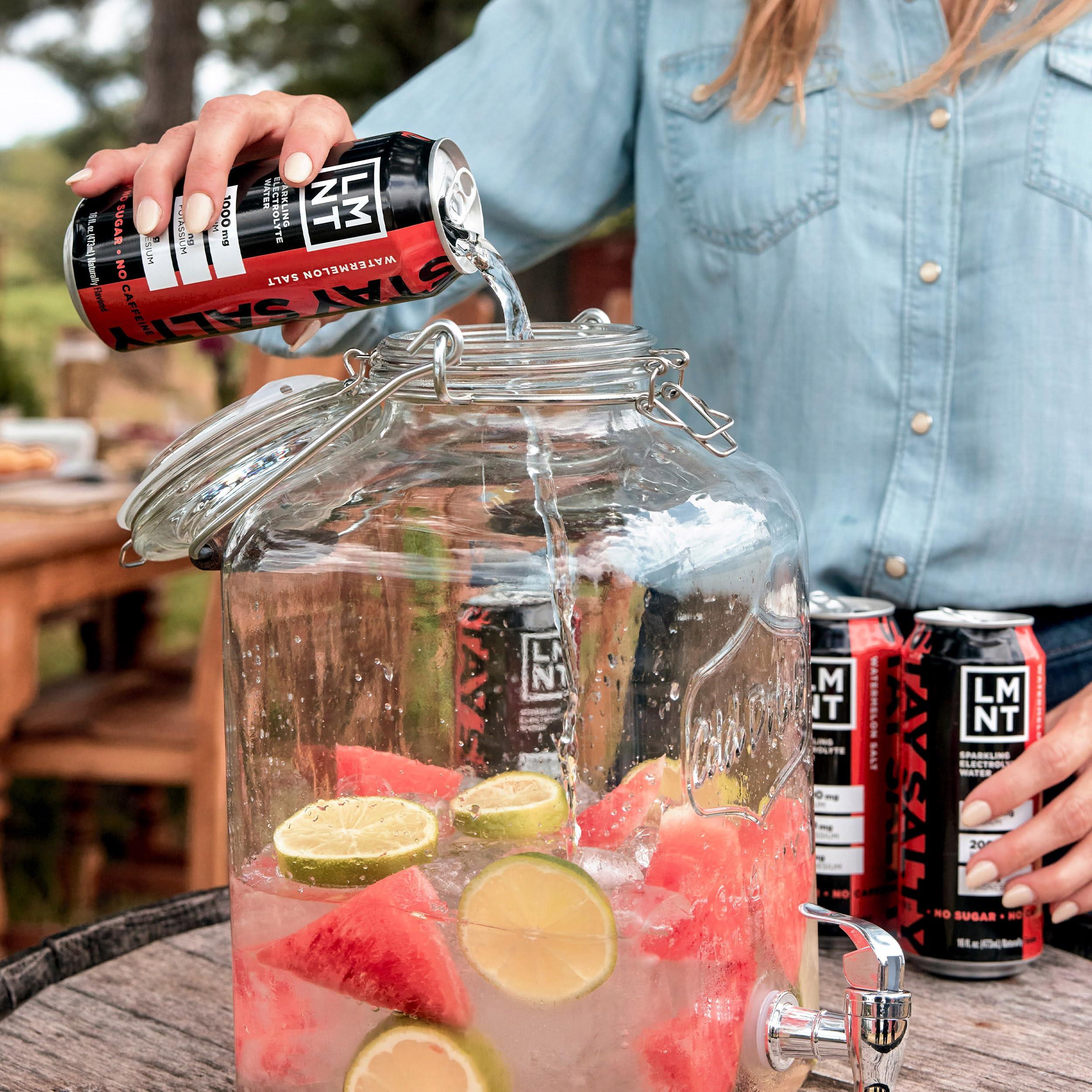 Drink LMNT LMNT Sparkling Electrolyte Water - Watermelon Salt | 12-Count