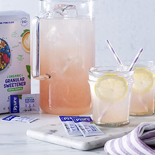 Pyure Pyure Organic Stevia Packets | Granulated Sugar Packets - White Sugar Substitute | Zero Carb, Zero Sugar, Zero Calorie Sweetener Packets | Plant-Based Stevia Packets for Keto Coffee | 80 Count