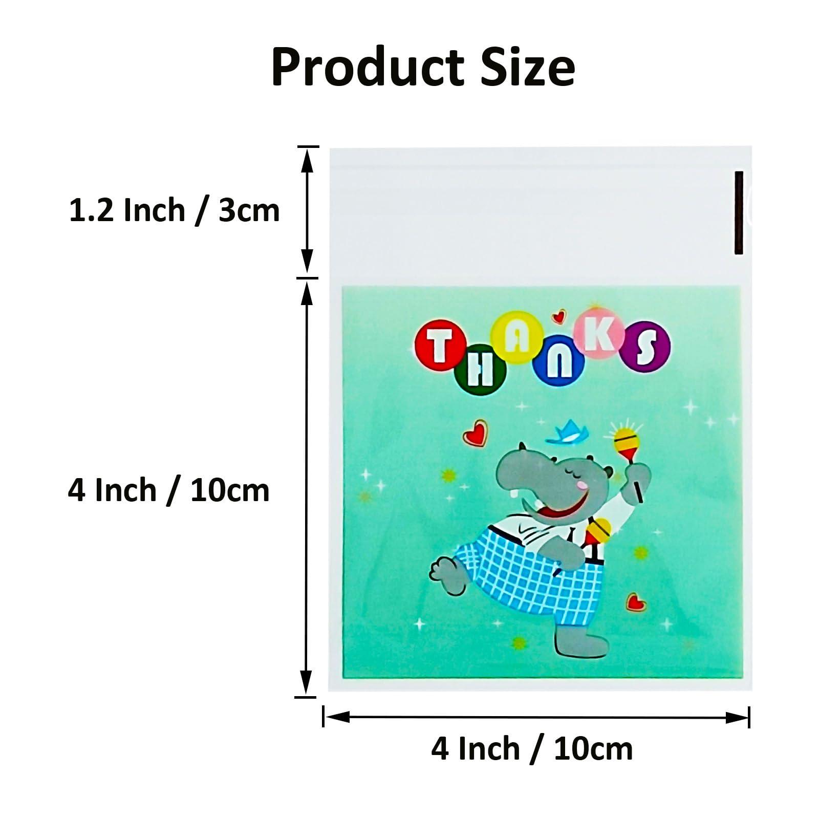 Jagrove Jagrove 100PCS Cellophane Bags 4X4 Inch Clear Self Sealing Goodie Candy Cookie Snack Treat Bags for Party Supplies Bakery