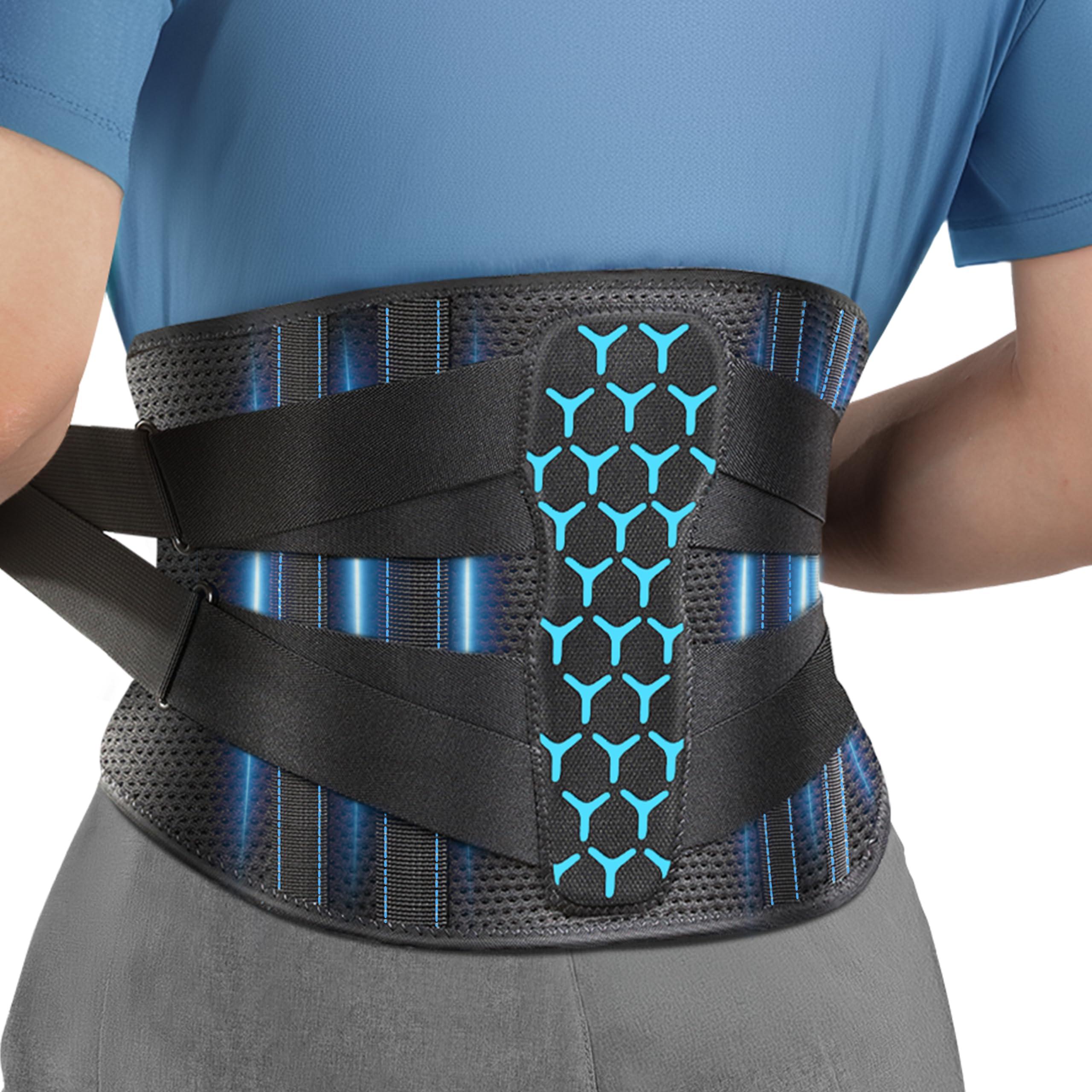 Rakiie Rakiie Back Brace for Lower Back Pain Women Men, Ergonomic Back Support Brace with Lumbar Pad, Adjustable Straps and Soft Breathable Mesh Fabric, Lumbar Back Support Belt Relief from Sciatica, Herniated Disc, Size M (Waist: 33.5\"-39.4\")