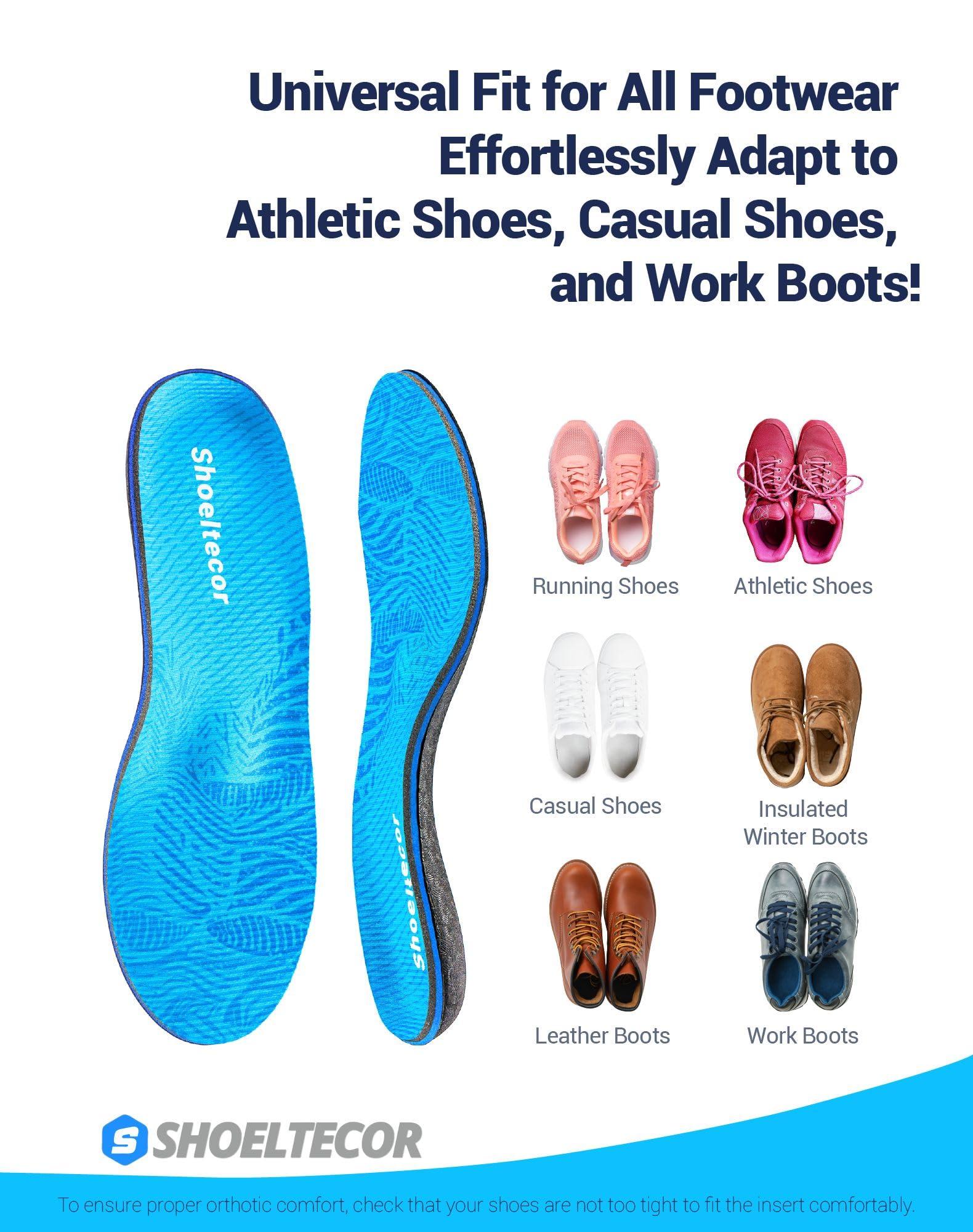 Shoeltecor Shoeltecor Insoles Relieve Plantar Fasciitis Overpronation Heel Pain,Correction of Flat feet and High Arch,Providing Excellent Shock Absorption and Cushioning,Bundle with Manual Foot Massagers