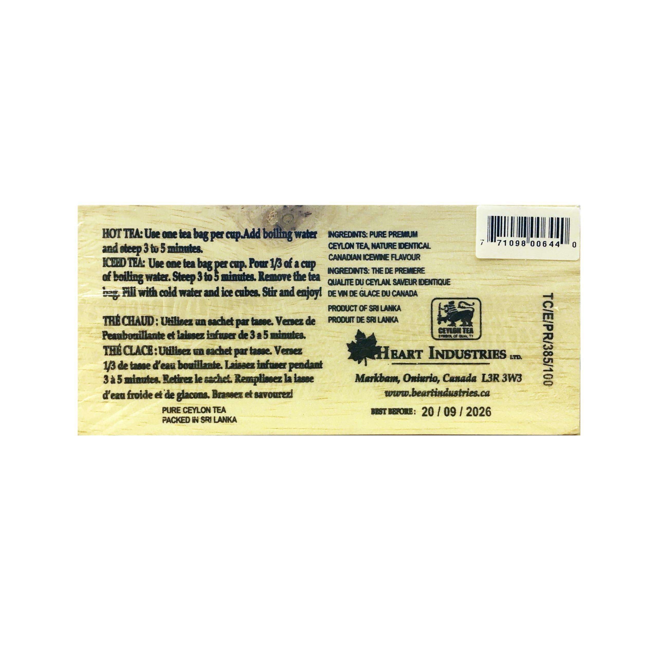 The Canada Store Canada True Icewine Tea 25 Tea Bags Wooden Box